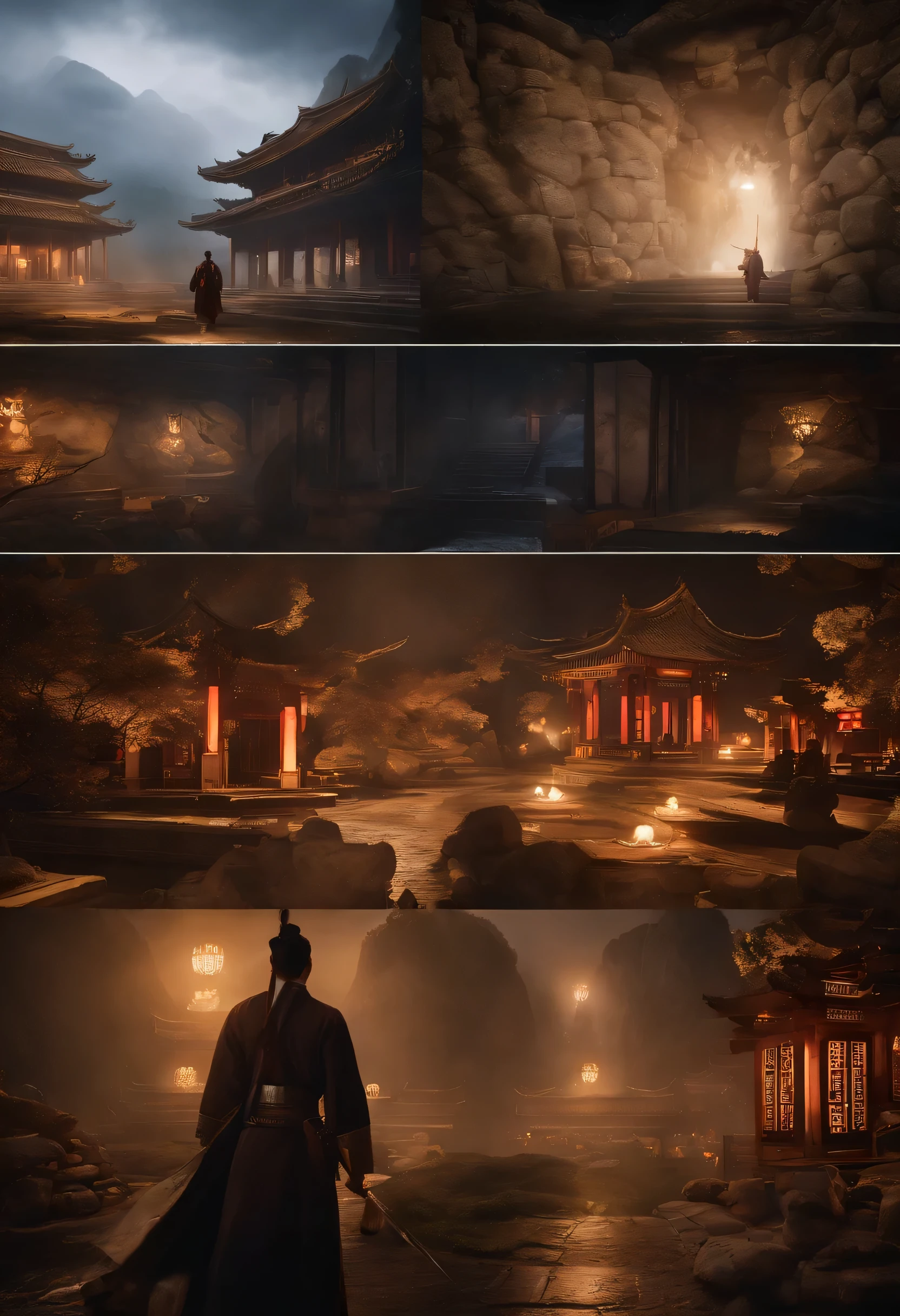 The case took place in one"China-style、swordsmen、Dark、suspenseful、curiosity"of the world： After a thousand days of rain，The sky is cloudy，For a long time, Chang'an Imperial City，emerges"Rain dissolves"of tragedies，A male warrior was ordered to track down，Recruit talent，Walk around，The layout is meticulouysteries await you to solve, at night time, Takeshi took up his sword and faced the enemies alone, Inside the cave reading a magical book