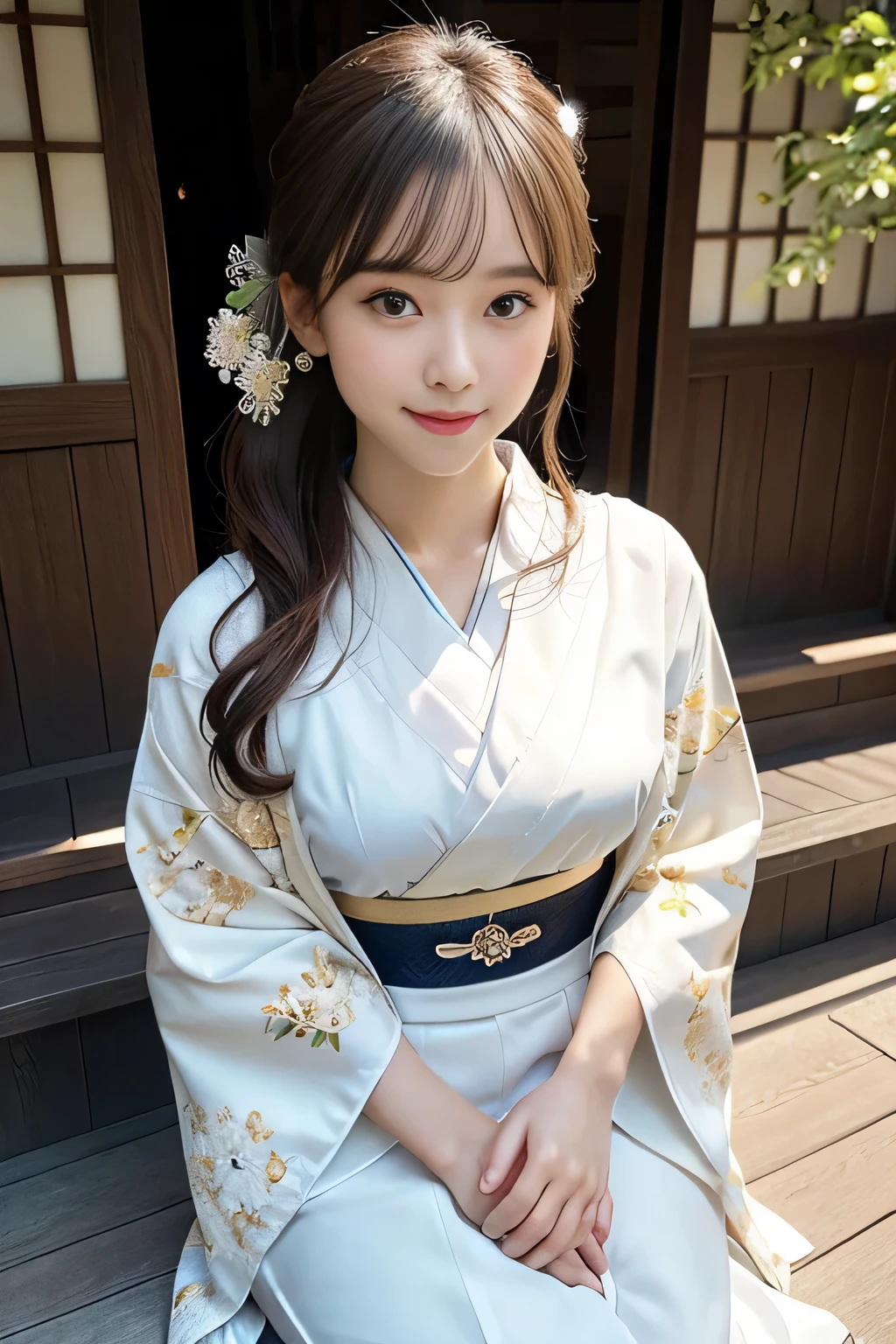 tits out、(Photorealsitic:1.4), (Top image quality:1.0), (超A high resolution:1.0), 8K, Raw photography, (masterpiece:0.2), (pureerosface_v1:0.5)、(Best Quality Detail:1.2)、realisitic、8K UHD、hight resolution、(1girl in:1.2)、The ultra-detailliert、High quality textures、intricate detaileicromini、thighs thighs thighs thighs、large full breasts、Wide open chest、detaileds、Very detailed CG、High quality shadows、Detail Beautiful delicate face、Detail Beautiful delicate eyes、depth of fields、Ray traching,1girl in, japanaese girl, Cute, slender, appearance々Kimono with design, Kimono with Japanese pattern,Floral scrunchie, Beautiful skin, Facing the front,Sit down, Sit upright and say thank you,Align your hands elegantly,Smile faintly The Land of Japan,Japanese garden,Luxury Japanese-style room, skyporn, Magic Hour, (Realistic:1.3), Finely detailed, quality, (masutepiece:1.2), (Photorealistic:1.2), (Best Quality), (Intricate details), Dramatic, Ray tracing, photograph, +Lola, (good fingers:1.2),