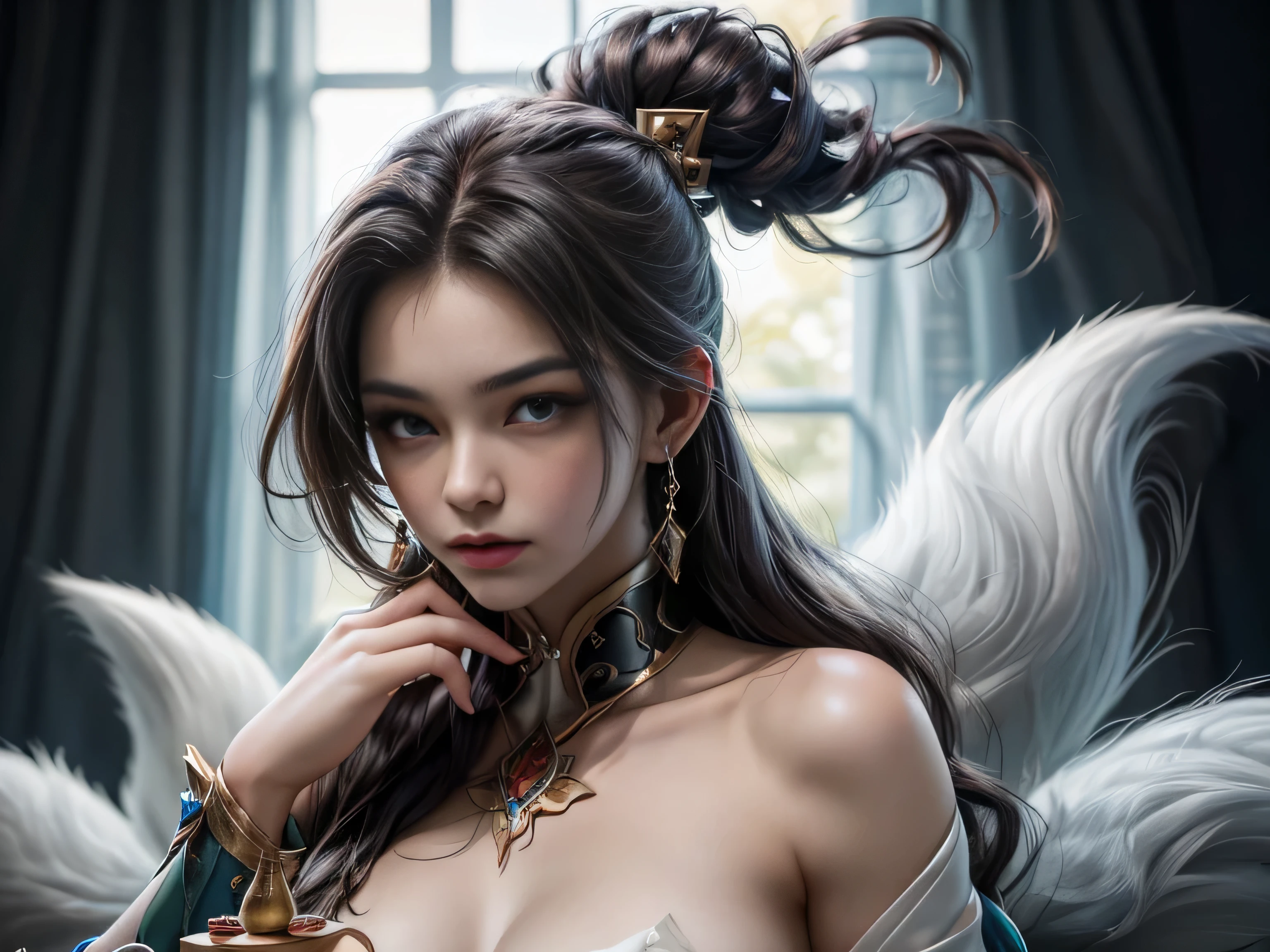 (Best quality, 8K, masterpiece, HDR, soft lighting, perfect image, realistic, Bright), a guy and a fox girl play Go against the backdrop of a mountain waterfall, landscape with a mountain waterfall in the background, sitting foxes guy and girl behind a goban (Go board), [(handsome man, he has beautiful blue eyes and a kind smile, black hair, naked torso with developed body, (Beautiful fox girl with green eyes, red hair, innocent expression)], (Fantasy ultra high quality art, latest fantasy), masterpiece, Ultra high quality male and female character designs, anime art with 8k development, realistic anime art, wallpaper illustrations of the highest quality, complex ultra-high quality accurate faces of male and female characters, high quality design and precision physics (ultra high quality fantasy style)), art, dark fantasy)) Style), Masterpieceы, super quality characters, resolution anime - 8k, realistic anime art, highest quality wallpaper illustration, Ultra-high facial detail, high-quality design and physics accuracy), by color, depth of field, to the shadows, ray tracing, high quality and production of computer wallpapers in 8K resolution. (Accurate simulation of the interaction of light and material)], [Carefully detailed hair [Read more about beautiful and shiny hair]], (Perfectly detailed hands [perfect fingers [Beautiful nails]], (perfect anatomy (perfect proportions)) [[ Look at full growth]], [Ideal color coordination (Accurate simulation of the interaction of light and material)], [art, conveying the meaning of history], [game in Go]