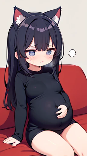 Have cat ears、work、Looks very painful、Small face、、Very embarrassed look、Big Breasts、Very impatient、Trembling、Sweating、Are pregnant、disease、abdomen、abdomen、wears a lot of clothes、Show only your belly、Lots of girls、Last month of pregnancy、1One navel、Sitting on the sofa