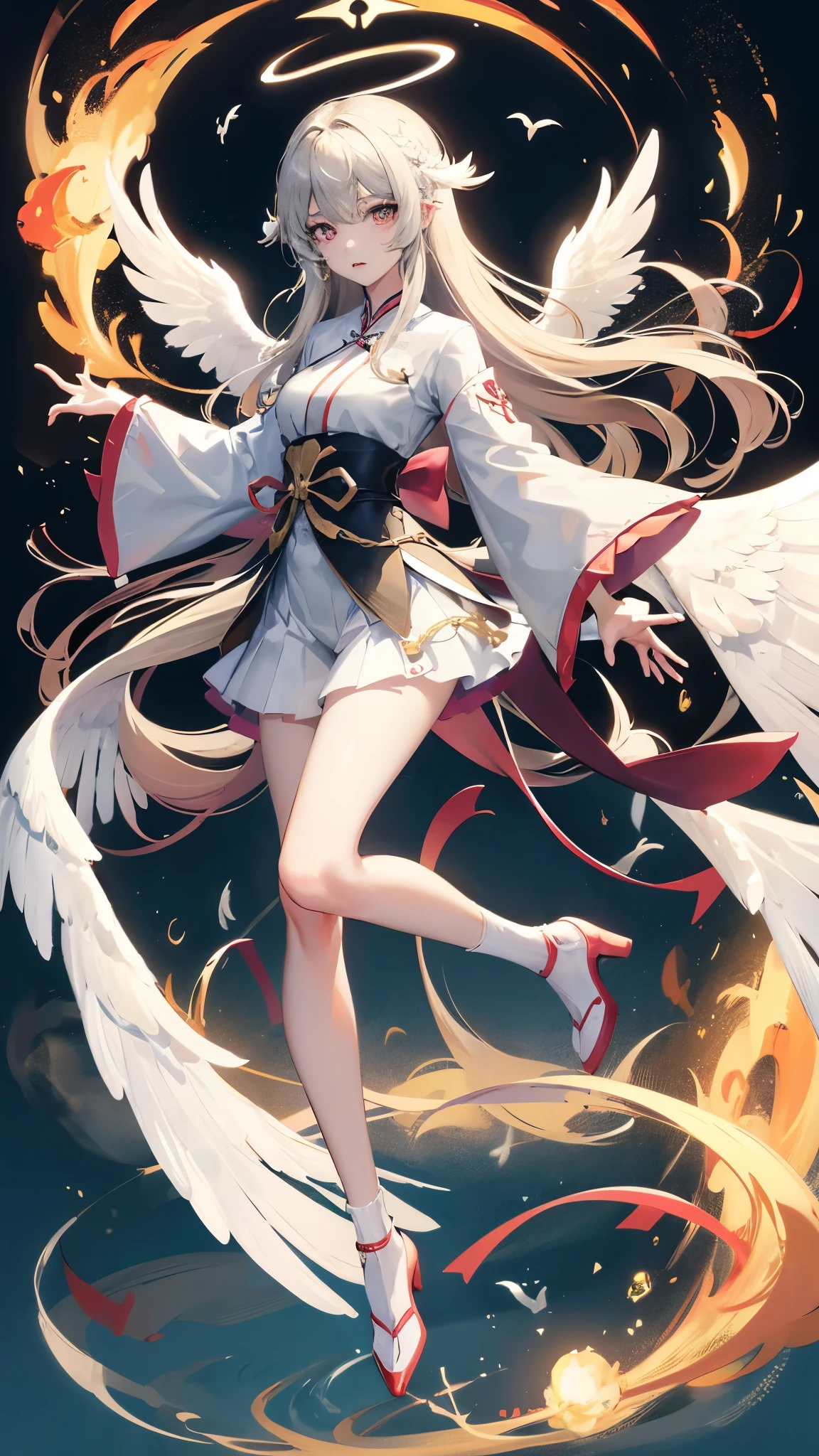 1 Girl,Spare chicken wings,Angel,Angel versus devil,Angel的wing,artist name,不對稱wing,鸟的wing,黑色的wing,Blood,Blood on clothes,蓝色的wing,棕色wing,cross,分離的wing,ayan nag,skirt,Energy wings,wing,feature,火焰wing,Full Body Love,發光的wing,Halo,Happy,Onishin Same,大wing,long hair,Low Wing,迷你wing,多彩的wing,Multiwing,Pegasus,粉色的wing,single wing,Solitary,Spread your wings,透明的wing,Very long hair,White skirt,White feather,白色wing,Wing arm,wing,