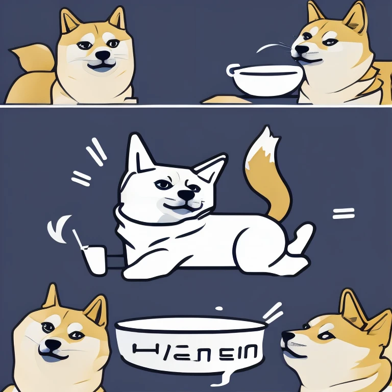 vector art meme for doge cheems, meme, funny, humor, simple background