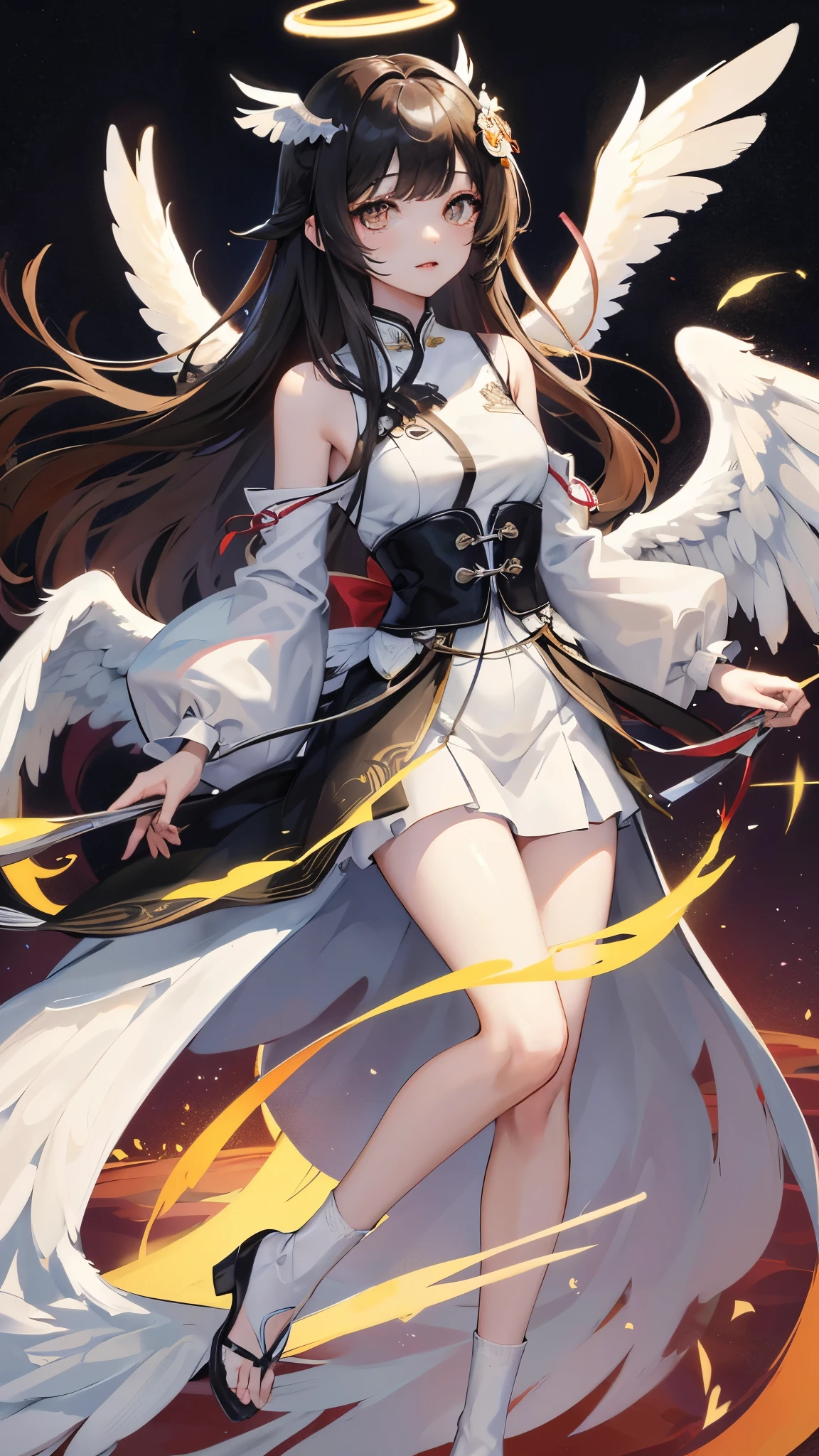 1 Girl,Spare chicken wings,Angel,Angel versus devil,Angel的wing,artist name,不對稱wing,鸟的wing,黑色的wing,Blood,Blood on clothes,蓝色的wing,棕色wing,cross,分離的wing,ayan nag,skirt,Energy wings,wing,feature,火焰wing,Full Body Love,發光的wing,Halo,Happy,Onishin Same,大wing,long hair,Low Wing,迷你wing,多彩的wing,Multiwing,Pegasus,粉色的wing,single wing,Solitary,Spread your wings,透明的wing,Very long hair,White skirt,White feather,白色wing,Wing arm,wing,