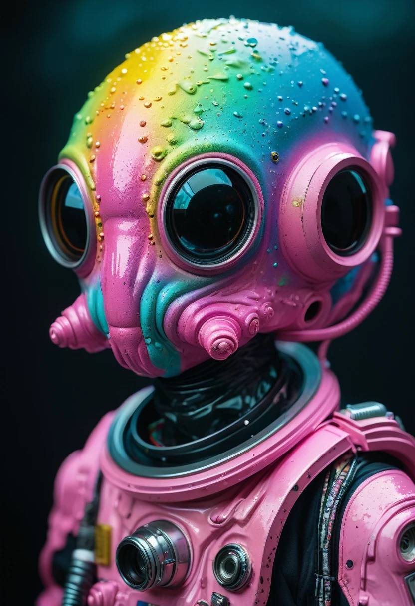 8K, ARTISTIC photogrAphy, best quAlity, mAsterpiece: 1.2), A (potrAit:1.2) Don Bluth Style  ASTRONAUT Cthulhu pink Toon Doll, full body RAW candid cinema, cyan hair, 16mm, color graded portra 400 film, remarkable color, ultra realistic, sad admosphere, dark lighting, oppressive atmosphere, depressive colors, kodak portra 400, photograph,r, Natural Light,  Pinhead lighgts, blur reflection, Brush Strokes, Smooth, abstract, Splatter, Oil On Canvas, rainbow colors, fractal isometrics details bioluminescens : a stunning realistic photograph of wet bone structure, 3d render, octane render, intricately detailed, titanium decorative headdress, cinematic, trending on artstation | Isometric | Centered