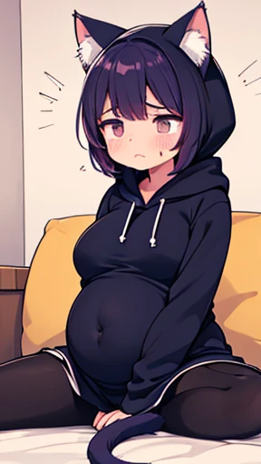 Have cat ears、work、Looks very painful、Small face、、Very embarrassed look、Big Breasts、Very impatient、Trembling、Sweating、Are pregnant、disease、abdomen、abdomen、Wearing a hoodie、Show only your belly、Lots of girls、Last month of pregnancy、１One navel、Sitting on the sofa