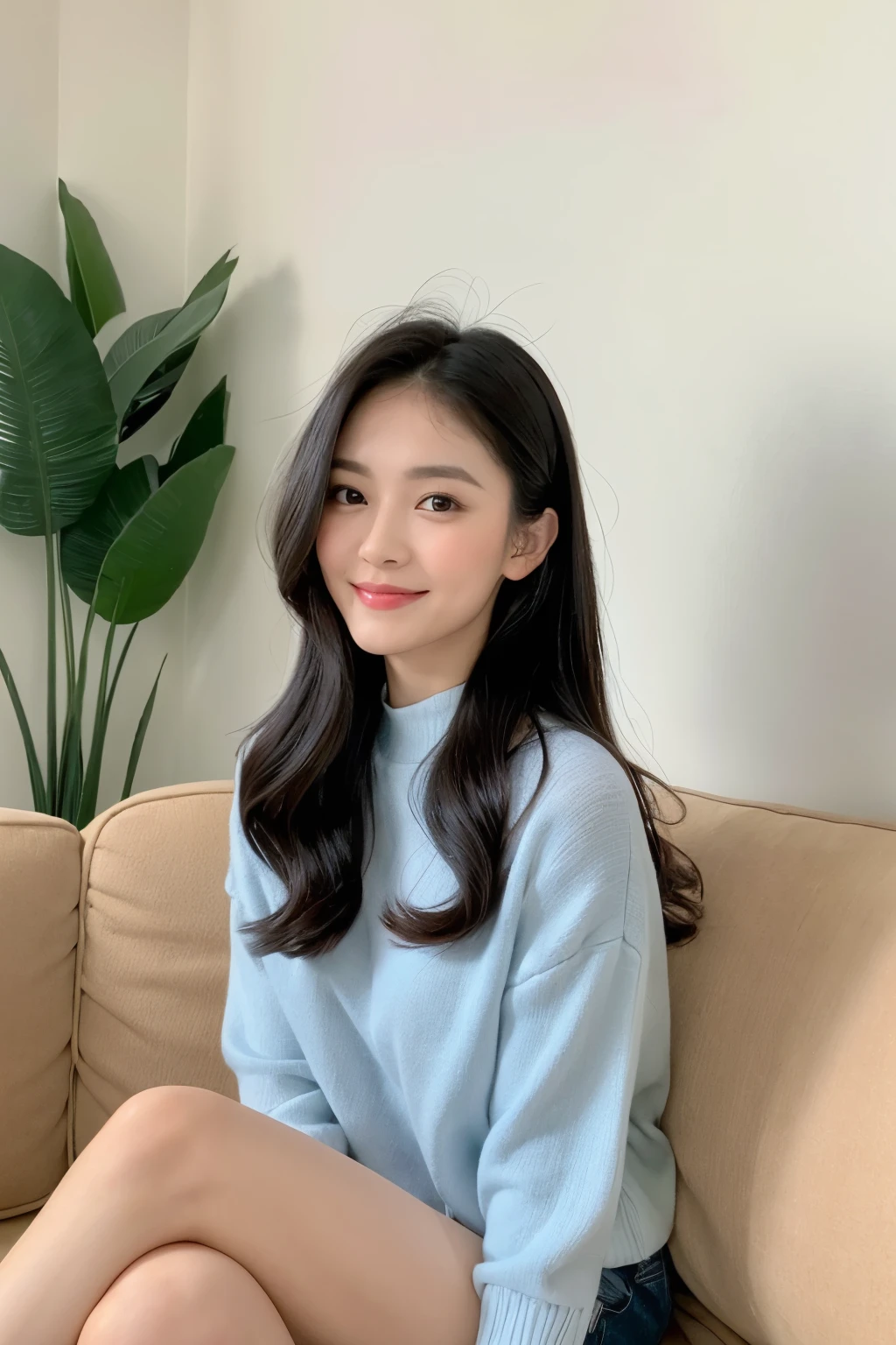 there is a woman sitting on a couch with a cake in her hand, cindy avelino, mai anh tran, ruan cute vtuber, headshot profile picture, a young asian woman, gemma chen, nivanh chanthara, fanart, joy ang, xision wu, pokimane, 2 , 2 3 years old