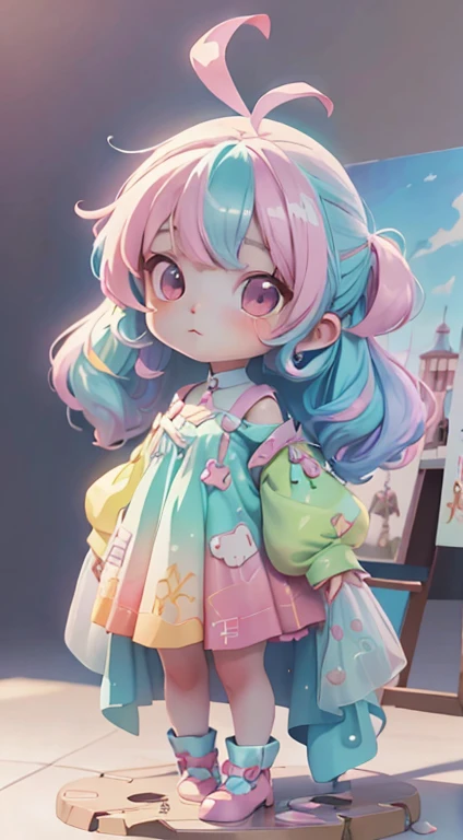 Anime girl with colorful hair and colorful dress, rossdraws pastel vivid, rossdraws cartoon vibrant, Anime Style 4k, Beautiful anime portraits, art germ colorful!!!, ! Dream Art Workshop, Beautiful Anime Girls, Anime style digital art, anime art wallpaper 4k, anime art wallpaper 4k, Digital anime art, Highly detailed art gems 、Baby