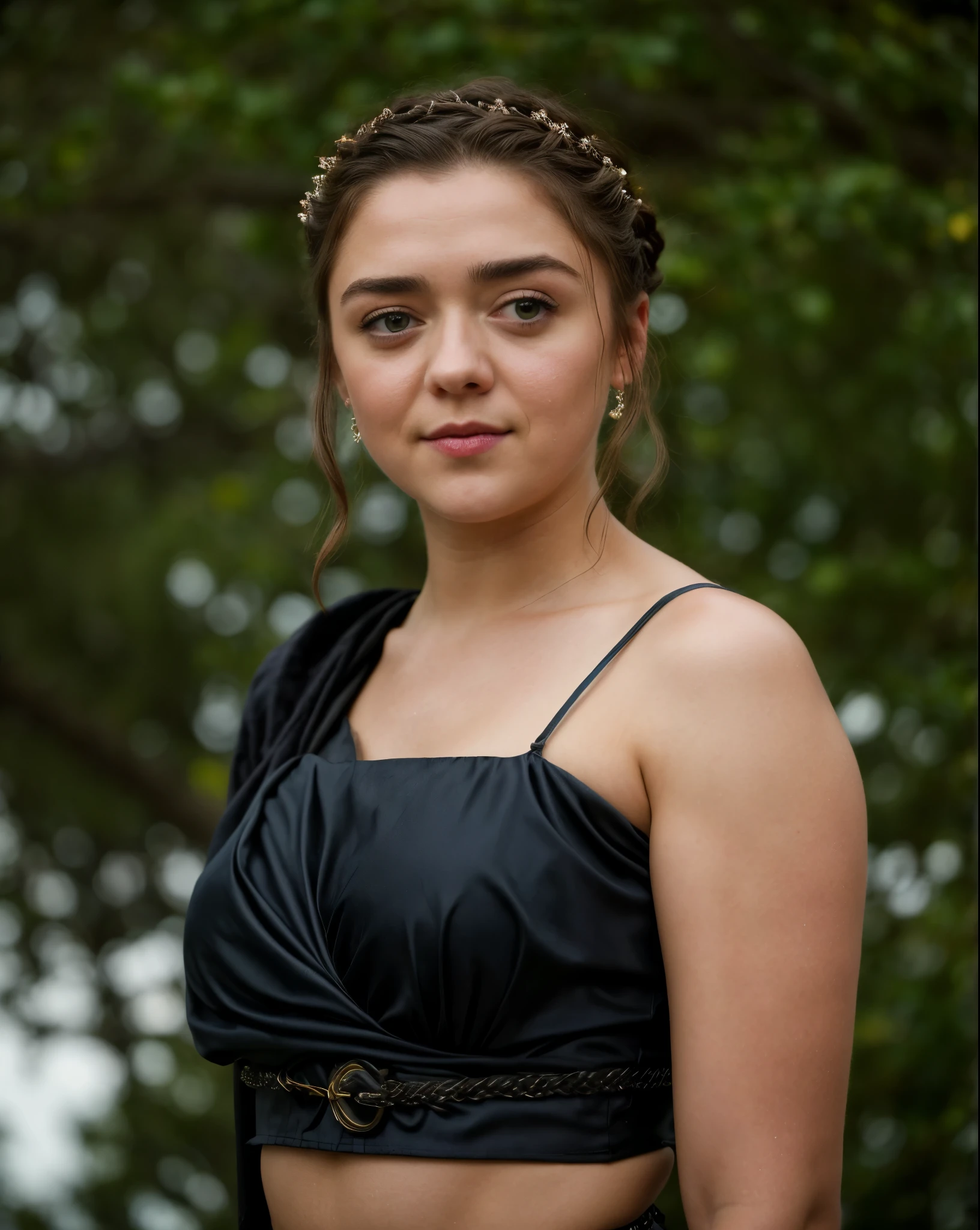 Foto RAW, Arya Stark, Stunning Beauty, Ravishing, Enchantress, Extremely gorgeous lady, Arya Stark PLAYED BY MAISIE WILLIAMS, Queen Arya Stark, she a mature woman now, milf, sexy mediaeval battle dress, gladiator woman, body, 40 years old Woman, Roman slave dress, cotton dress, busty mediaeval costumes, body revealing costumes, perky breast, big natural breast, erotic costumes, lusty physique, seductive figure can capture every people's attention, Game of thrones costumes, revealing captivating figure, Mediaeval costumes, revealing clothes, A tomboy, she would rather fence than dance, warrior queen , game of thrones screen caps, Game of Thrones Series, (pele altamente detalhada: 1.2), 8k UHD, DSLR, soft-lighting, alta qualidade, grain of film, Fujifilm XT3, flawless picture, highly detailed, detailed Beauty, intricate, 32k, sharp picture,