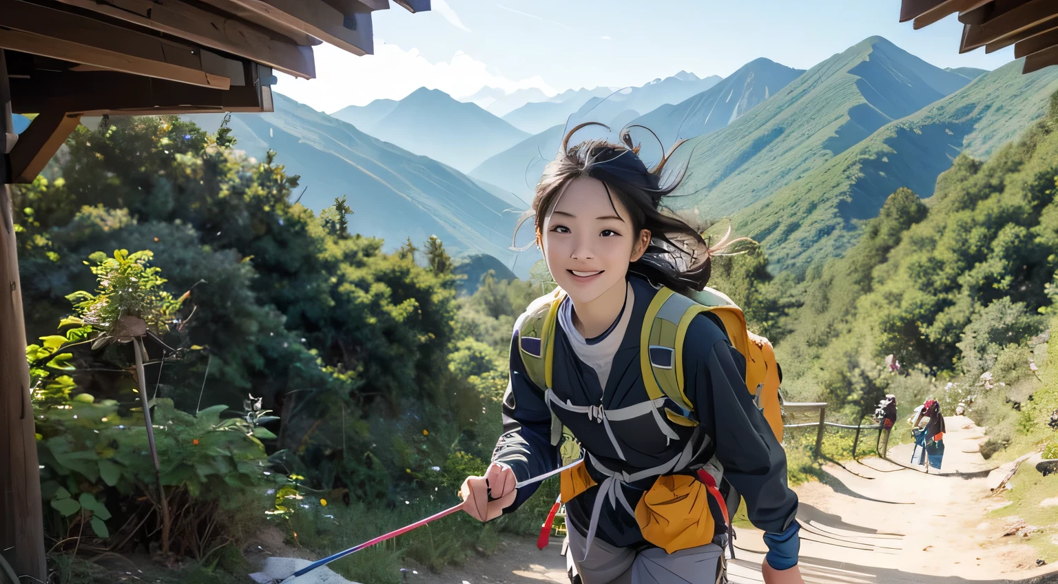 Character position:Place the climber in the center of the frame or slightly to the side,Make them the focus of the picture。
Dynamic poses:Depicting a climber wielding a trekking pole、Walking posture,Highlights his energy and determination in outdoor hiking and mountaineering。
facial expression:Detailed depiction of the climber’s facial expression,Demonstrate their commitment and excitement for mountaineering activities。
The use of trekking poles:Will climbers hold advanced trekking poles,Highlight its importance and practicality in outdoor hiking and mountaineering。
Natural Environment:Place climbers in a natural environment,Like a mountain forest、Yamakawa et al.,Highlight the environmental characteristics of outdoor hiking。