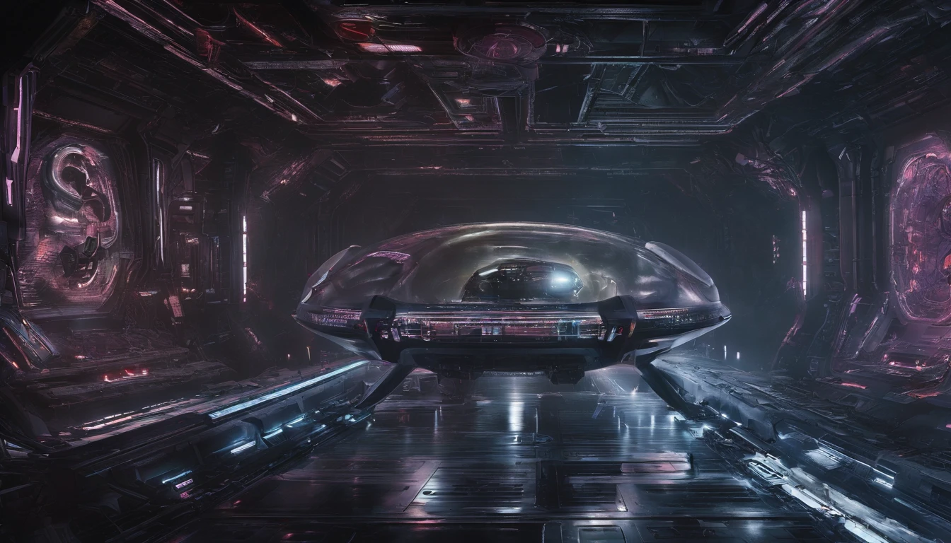 Ultra-detailed 16K wallpaper, space ships entangled in frenetic combat channeling Spielberg's most thrilling sci-fi spectacles, dynamic lighting accentuating metallic gleam and shadow interplay, cool cosmic shades juxtaposed against the luminosity of future tech palettes, highlighting the intricacy of motherboard-inspired ship designs, Gene Coon& Gerry Anderson's influence in the hyperrealistic textures and components, cinematic frame frozen in time, electric sparks dancing amongst smokey trails left by it