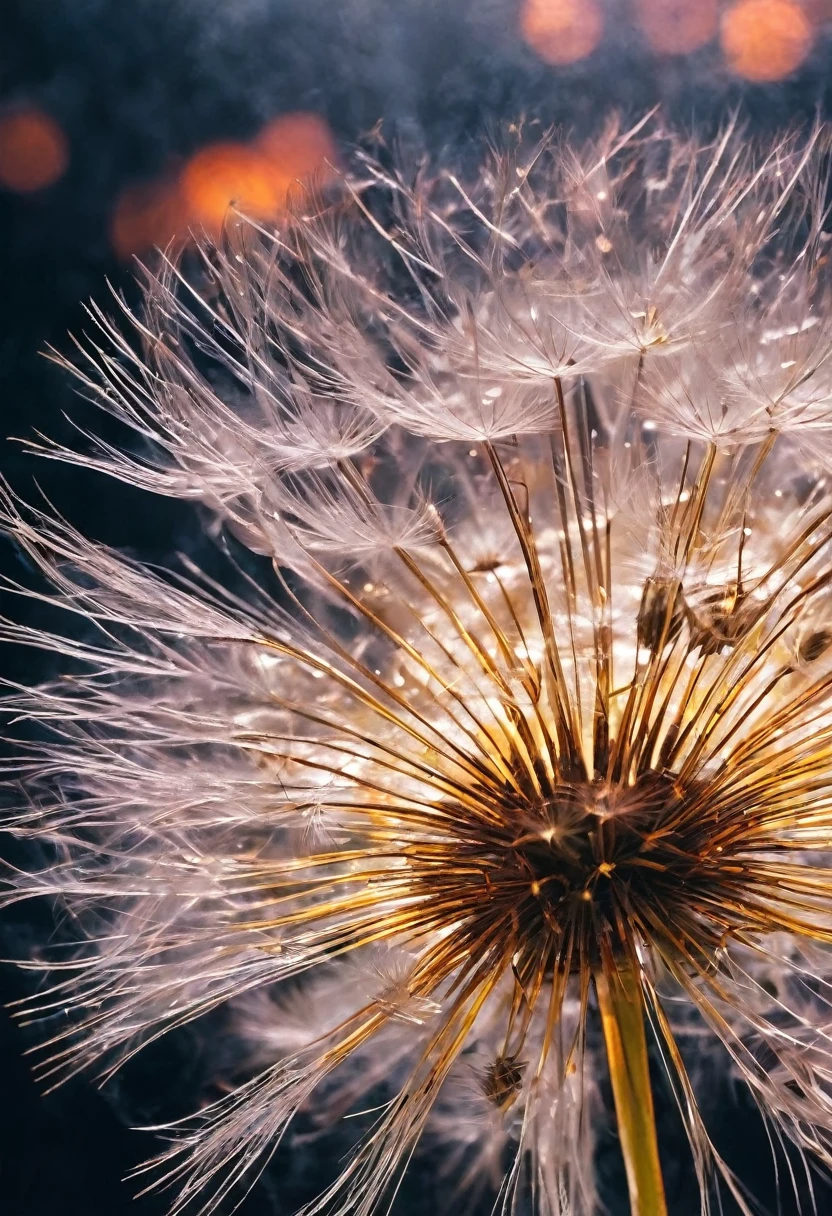 Oku art, fire dandelion, close-up