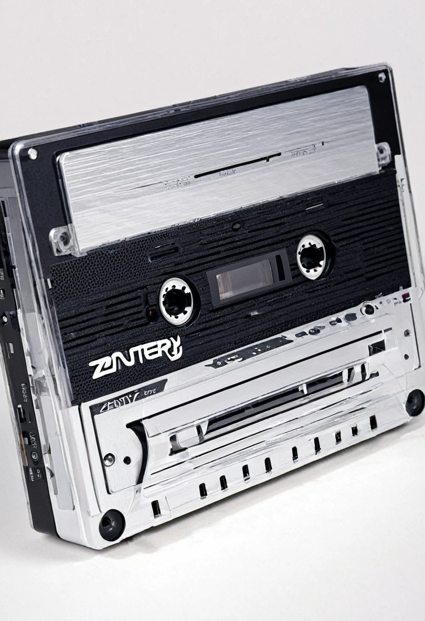 Generate a cassette player that has Zentry written on it