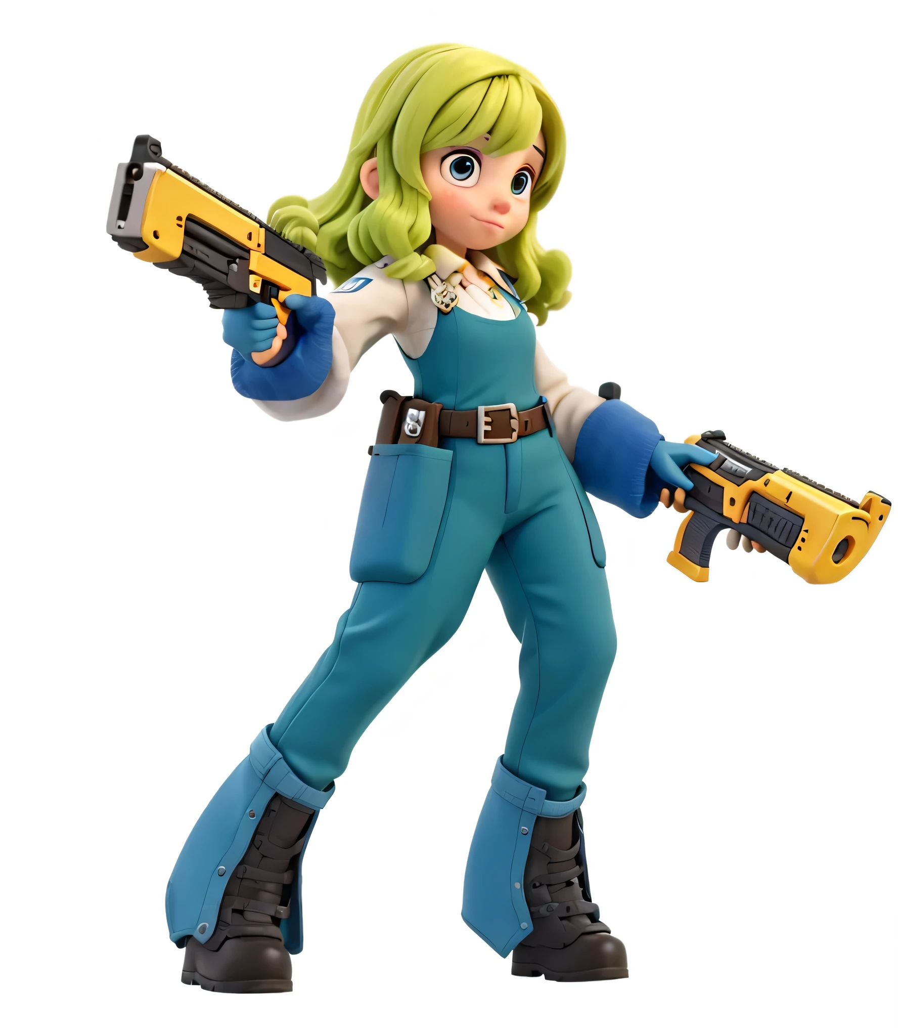A girl，Holding a pistol