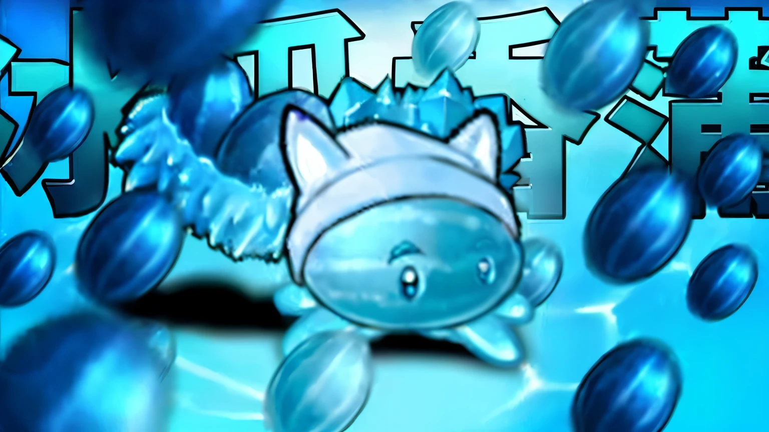 pokemon's blue and white pokemon character surrounded by blue balls, water type, icey, tensei shitara slime datta ken, water bear, maplestory mouse, water elemental, this character has cryokinesis, blue transparent jelly, luminous water elemental, safebooru anime image, water sprites, sumai-e artstyle