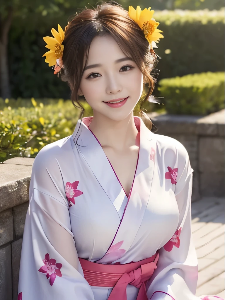 ((sunny、smile、highest quality、yukata。32k、masterpiece:1.3))、Take a bath、Delicate skin、Laughter、1 Slender Beauty:1.3、(F cup large:1.1、Slim Abs:1.2)、(underwear)、(Highly detailed face and skin texture、fine grain、double eyelid、fine grain)、(Big eyes:1.3)、(clinic、Spread your legs)、(Super Beauty、Sharp focus:1.1、35mm lens、See through、garden、smile、sunny、2 people、Chest to chest