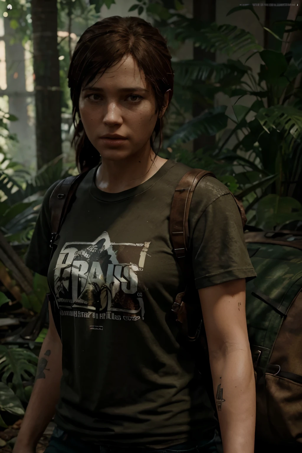 Crea un logo para mi camiseta de the last of us