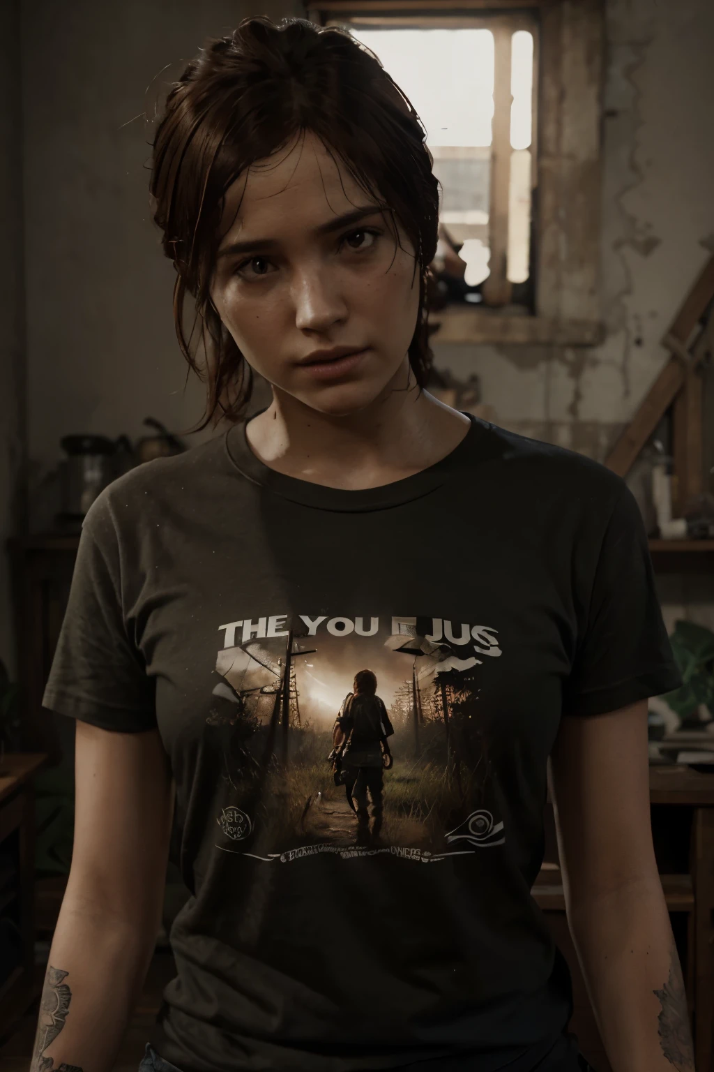 Crea un logo para mi camiseta de the last of us 