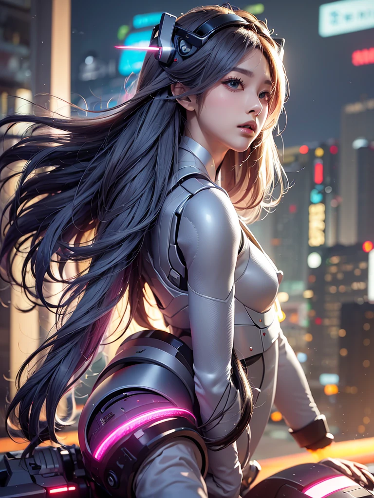 (extremely detaiLeading CG unity 8k wallpaper,masterpiece, best quality:1.2),(70mm telephoto lens:1.3),
(ultra-detaiLeading, beautiful detaiLeading eyes:1.2),(The best shadow, Extremely delicate and beautiful, bloom),
Strong lighting,light and shadow texture,Texture details,,Optimal lighting,cel shading,(Practical:1.2),
------------------------------- kpop idol,Korean beauty,Korean mixed,
(1 Girl,Solitary:1.2),Miss,Girl,Bright Eyes,(Moist skin,National Foundation:1.1),
(Absurdly long hair:1.4),Flowing hair,Wind,Strong wind,Hair accessories,
-------------------------------
(mechanical,robot,Mecha,Cyberpunk,,Leading,mechanical装甲:1.6),