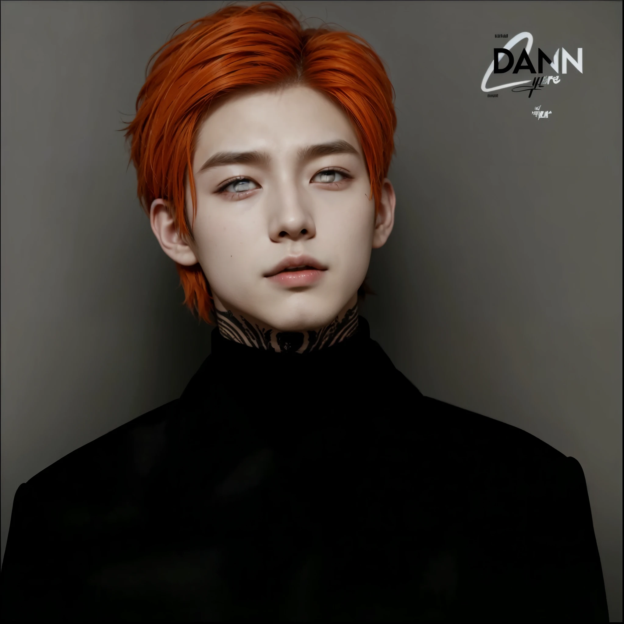 Hyunjun hur actor y idol de kpop mas realismo en el cabello y ropa hair orange