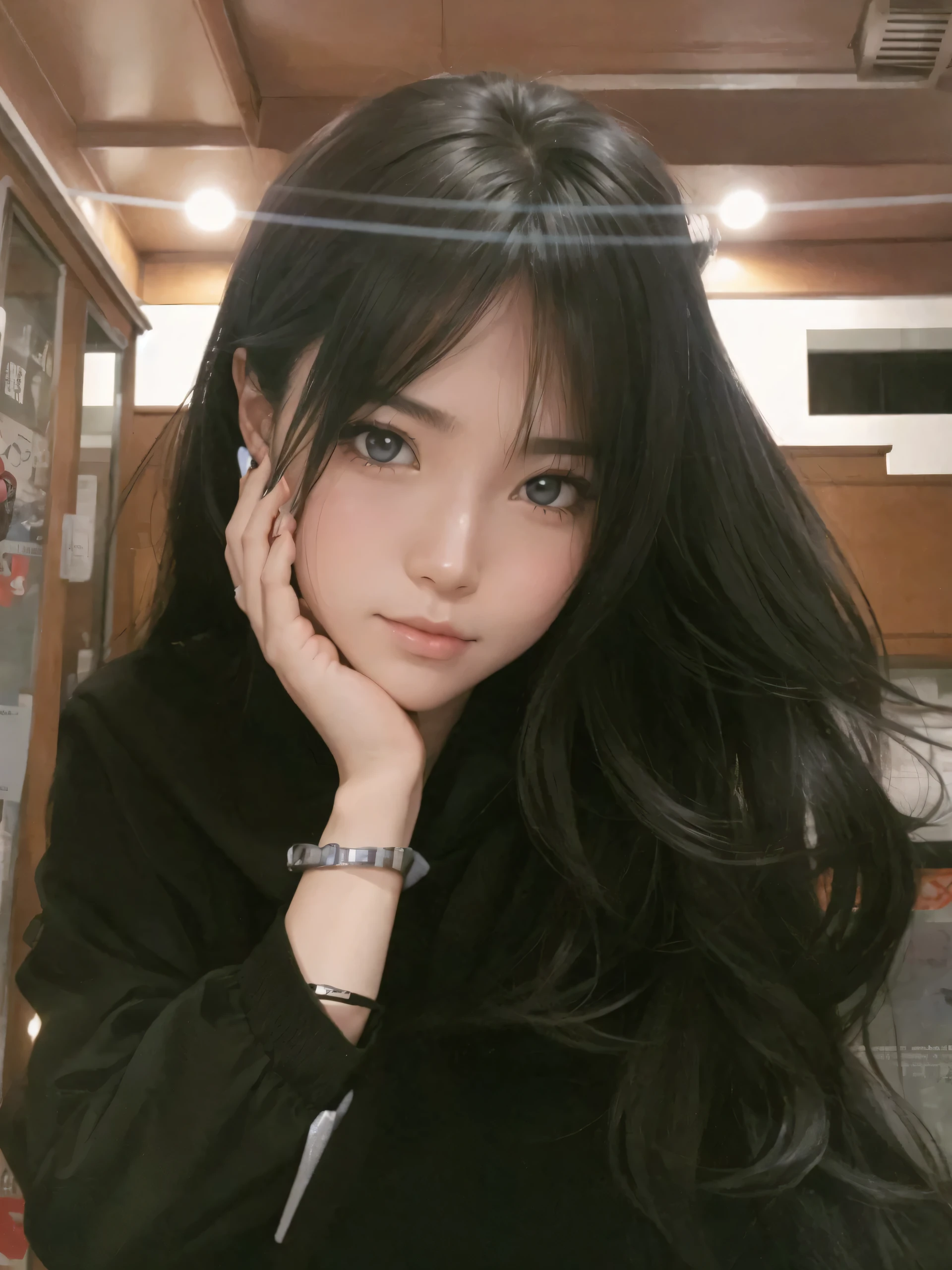 (best-quality:0.8),, (best-quality:0.8), perfect anime illustration, extreme closeup portrait of a pretty woman walking through the city