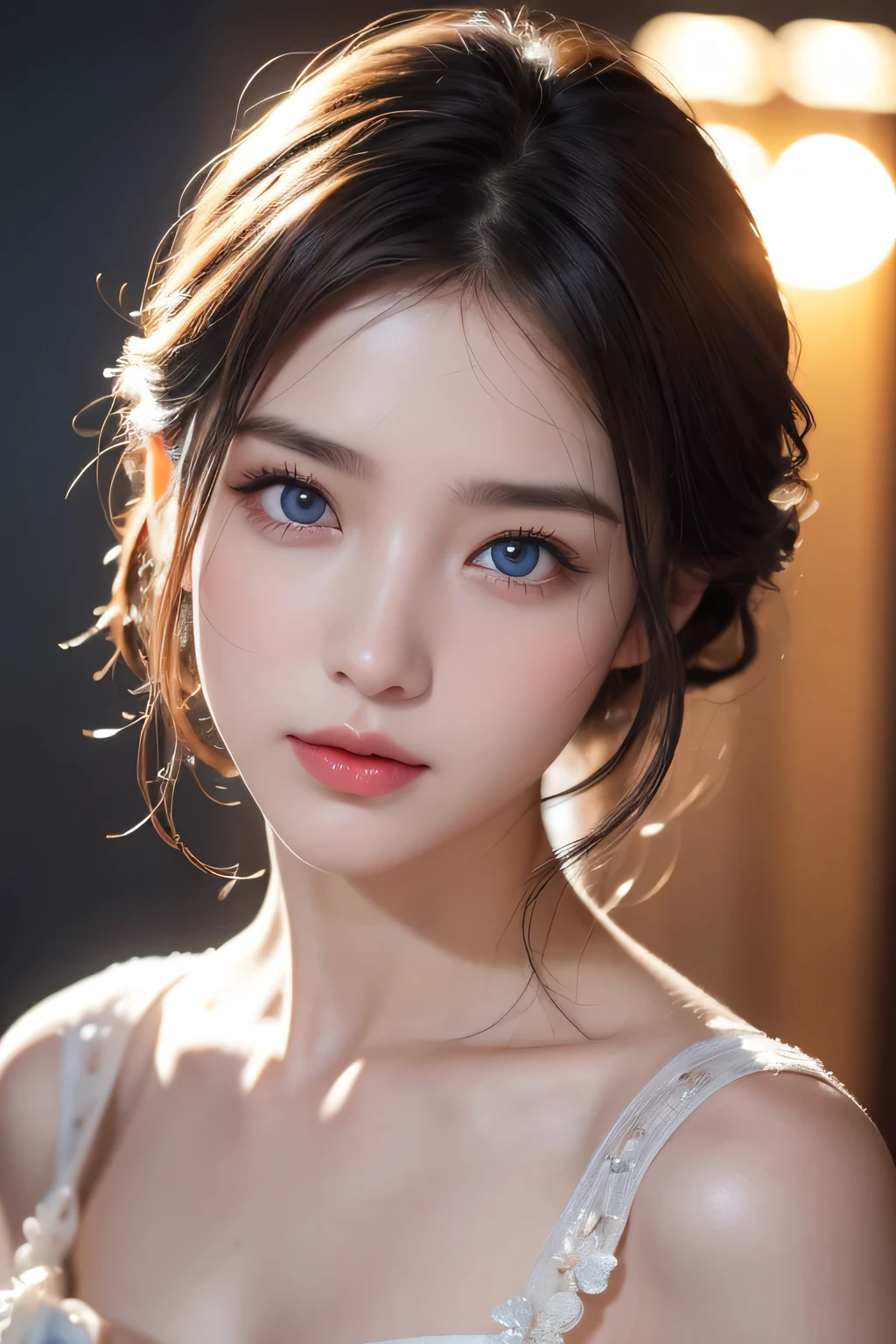 high quality work,Realistic artwork,Ultra Premium Graphics,8K HD CG Works,High quality graphics,High-definition and elaborate CG work,10x pixels,Ultra-fine detail:1.1,Advanced Technical Details:1.1Realistic photo effects,Indoor lighting effects:1.5,Natural soft light:1.5. Light effects(Virtual Light Effects:1.8),Ultra-high resolution,Shiny Dress,Silver long hair,Silver Hair,Transparent Hair,Hair with attention to detail(High quality hair detail:1.1)Clear Eyes,Double eyelids are beautiful,Sharp eye makeup, Creates exquisite eyelash makeup, Thin eyebrows, Very fine eye,High nose, Beautiful red lips, Rosy Cheeks, Delicate makeup applied , Pretty face, The face shape is perfectly balanced,(Advanced Face Detail:1.1)Short-haired girl floating in water、Carly), blue eyes, job,No costume box,A body exposed to the audience,Nipples are visible,Stunning face portrait, Gveiz-style artwork, Beautiful portrait, Beautiful Face, Gveiz, Watery eye, Detailed Numerical Art, Numerical Art, Beautiful artwork, Reusch et al......... enough, 青いWatery eye, Beautiful Numerical Art works,frontage,LOL,Women artwork,Dress full body video,realism,Great cleavage,Your eyes are shining brightly today,Wearing shorts,Beautiful legs