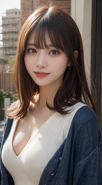 masutepiece, Best Quality, Illustration, Ultra-detailed, finely detail, hight resolution, 8K Wallpaper, Perfect dynamic composition, Beautiful detailed eyes, doress,Medium Hair, mid-chest, Natural Color Lip, Random and y poses,Smile,Tower Mansion