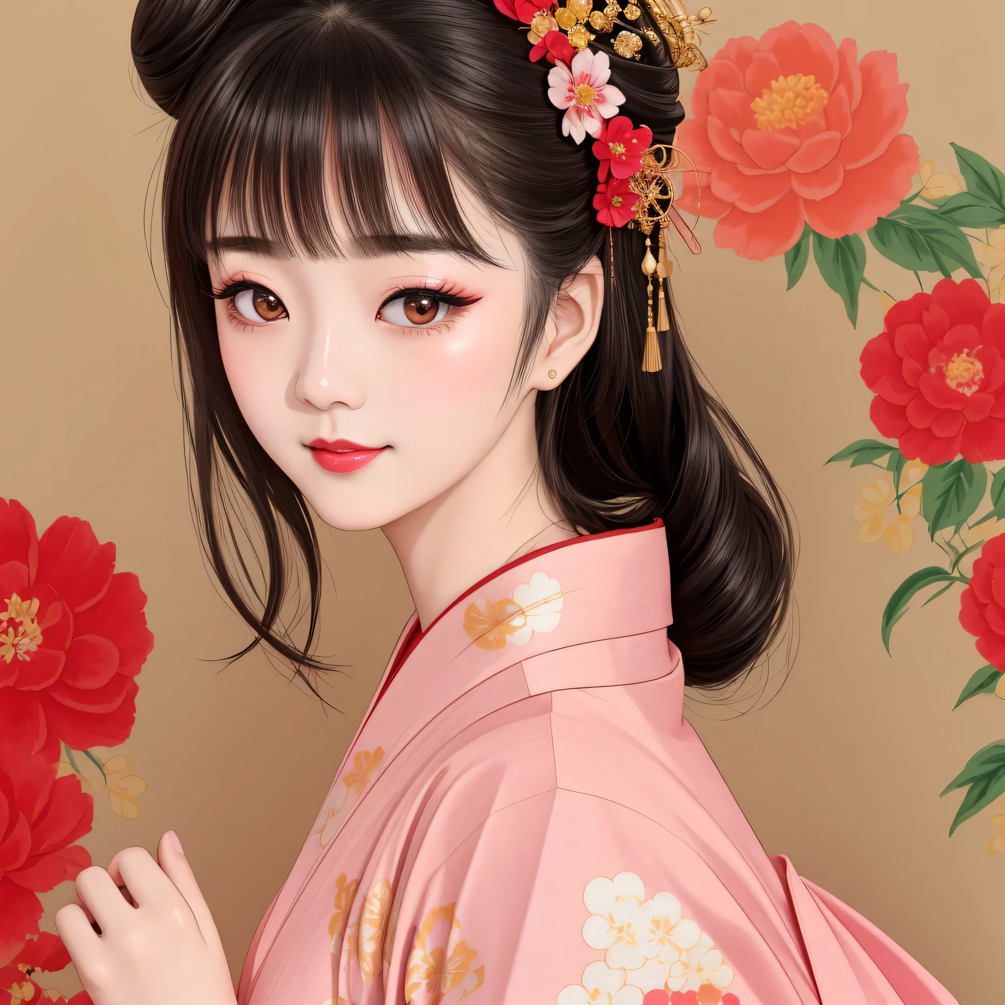 Each has a different expression2People and sisters、(2 girls)、⦅Dancing traditional arts with grace)、((Big Breasts、Small Face、Not exposed))、highest quality、masterpiece、(Black Hair、Bun Hair)、Brown Eyes、⦅Wide angle、Angle from above the waist、Pause on the magazine cover、Their gazes are different, gazing into the distance⦆、(8K High Quality、masterpiece、High resolution、Realistic and beautiful light and shadow、(highest quality)、(High Resolution)、(Very delicate and beautiful)、(Beautiful 8k face)、(With a smile、Beautiful eyes)、(Clear skin)、(Soft hair)、(8Head to Body)、(A Japanese style yukata kimono with red, pink and orange floral patterns on a white background, interspersed with gold powder、Wearing a yukata2Beautiful Japanese girls)、((Tanabata decoration background))、((Small Face))、(arms up)、Thin and small nose、(Red lipstick)、(Make your cheeks red)、(Glossy skin)、((Ink painting style))、Very thin eyebrows、Overall ultra-high image quality、(She is wearing maiko-style makeup.)、Whitening、Long and beautiful eyelashes、Glowing Skin、(Red cheeks),Straight nose、masterpiece、highest quality、whole body、 Eyebrows visible through hair、Bun Hair、Grin、Gal、Gal、Viewer's Eyes、Plaid、Stylish、woman、fine、Pause、
Waiting to start