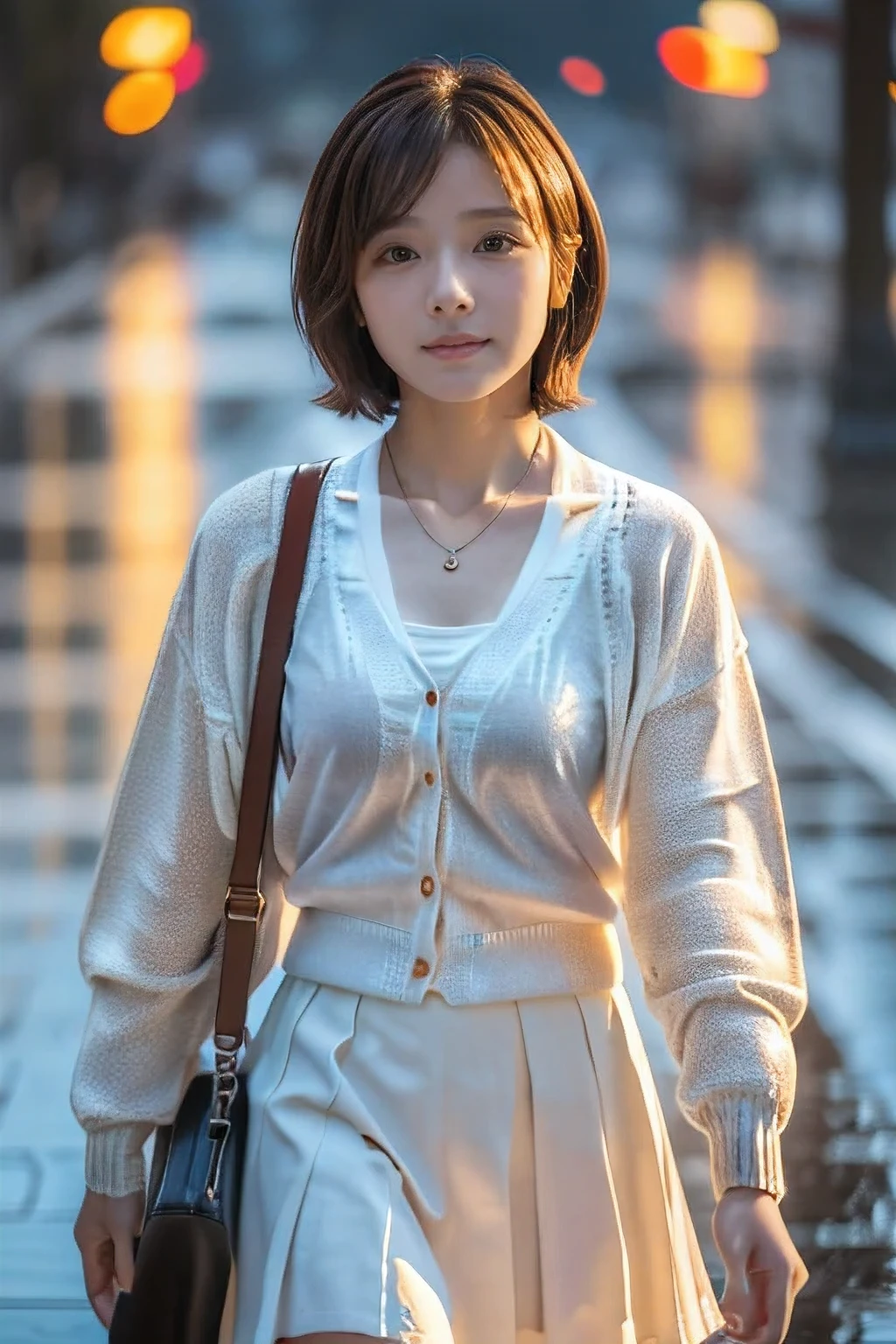(Walking with a dog in the rain。18-year-old female:1.5)、(Soaking wet:1.2)、(The best quality at its best:1.4), (Super detailed), (Very detailed CG unified 16k), Beautiful woman with perfect figure: 1.4, Sharp focus: 1.2, Very detailed, High-quality RAW color photos, Professional photography, Great face and eyes, cosmetics, (Amazingly beautiful girl), ((Summer Cardigan、White flared skirt:1.5)), ???? posture，(View from below), Realistic movie faces, Wide zoomed out view of head to foot length, Full body long view, Realistic, ((Realistic natural orange red hairstyle, Realistic blue eyes)), ( Short Bob Hair:1.5), (necklace:1.5)、, Very beautiful face, Perfect model beauty, Mouth swelling, Highly detailed face and skin texture, Fine grain, double eyelid, Medium ?????, smile, Crack, west, (masterpiece), highest quality, High resolution, Very detailed, Blurred Background, Depth of written boundary, Cinema Lighting, Great legs, , Clear, well-maintained skin, (((Women make up the majority of the photo)))
