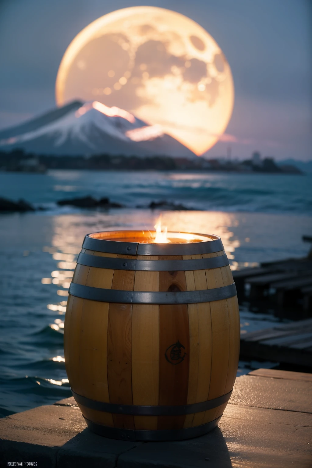 The breeze blows,The water surface is calm。Raise your glass/Barrel/Toast to your companions,Reciting articles about the bright moon