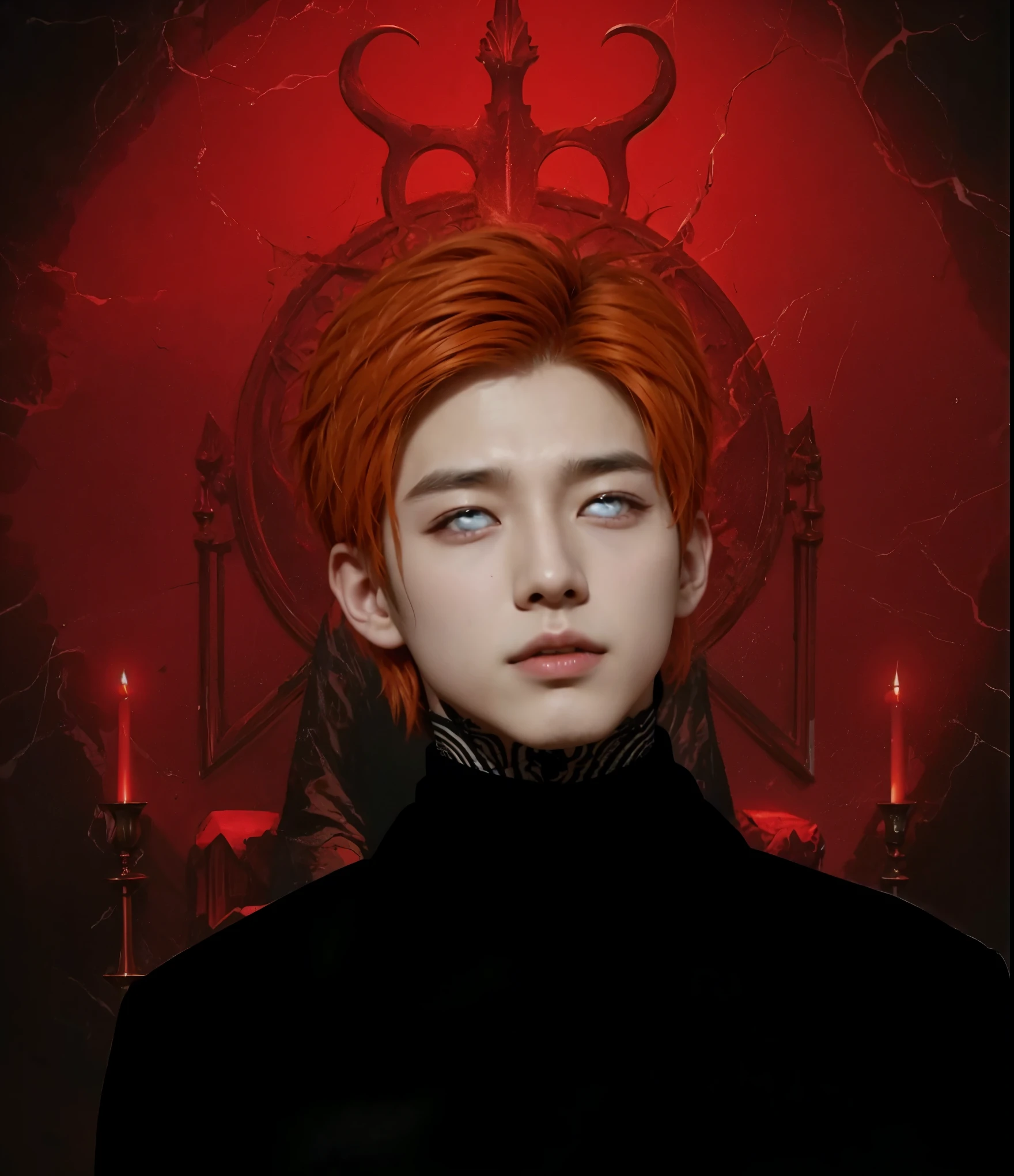 Hyunjun hur actor y idol de kpop mas realismo en el cabello y ropa hair orange