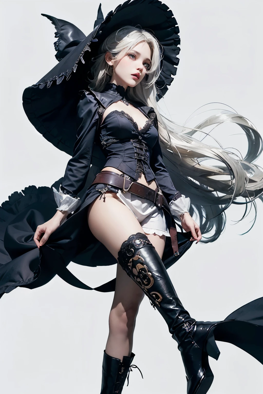 mpts
Copy
(((masutepiece, of the highest quality, super detailed))), hand drawn style, hand painted style, watercolour, sketch, a knight, white background, plain background, Bloodborne inspired, tatty Bloodborne attire, occult aesthetic, occult, tatty red and white clothing detailed and intricate steampunk and detailed gothic ta (with a hood), diadems, very thin long legs, Complex mechanical boots above the knee, Fluttering lace flared long dress with frilly petticoats, beautiful small breasts directed upwards, (((( Highly detailed face))), small thin nose, Small thin lips mouth, (((Very sharp focused eyes))), Very large slit precision pale grey eyes that shine like jewels. very long eyelashes, Silver hair swaying in the wind, Emitting a dazzling light in a mandala pattern, white background, Very dramatic and cinematic lighting, tatty damaged old red and white clothing, full body, whole body, body, cosmic horror, grim dark