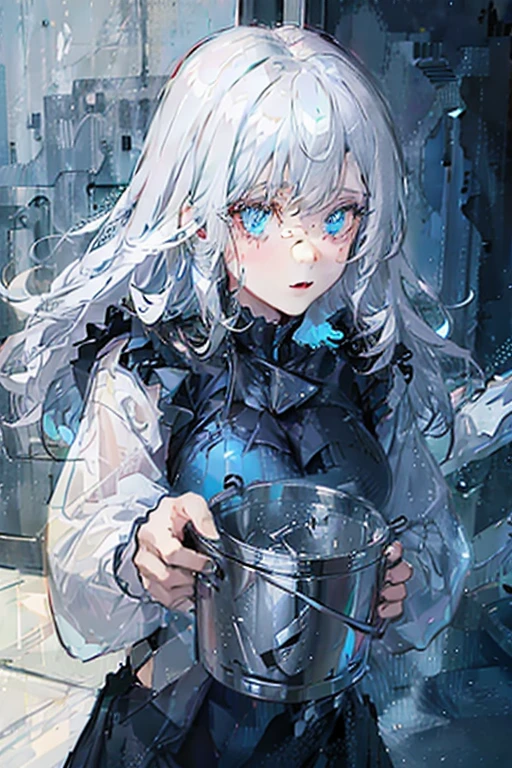 White hair and light blue eyes gem