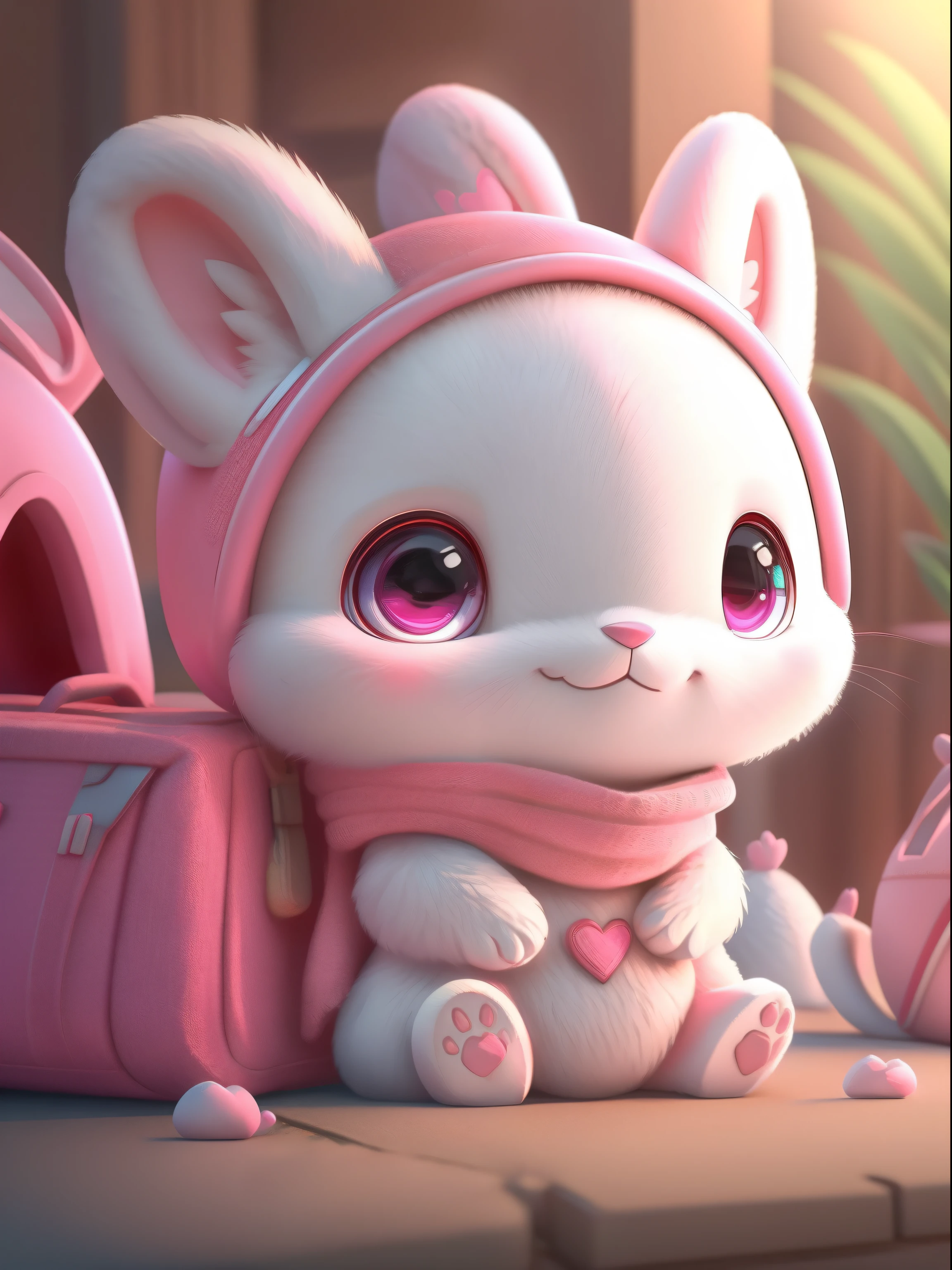 mascota rosa, with eight cultural characteristics of uprising, caracteristicas distintivas, rich IP connotation of Jiangxi city has unique creativity and design, According to the characteristics of the era, cute image., great affinity and communication Cute furry animals, animado, Contemporary art, HD