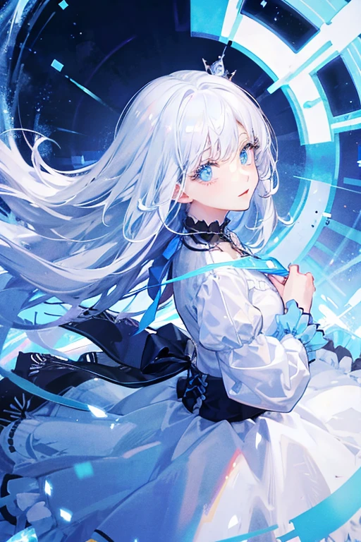 White hair and light blue eyes gem