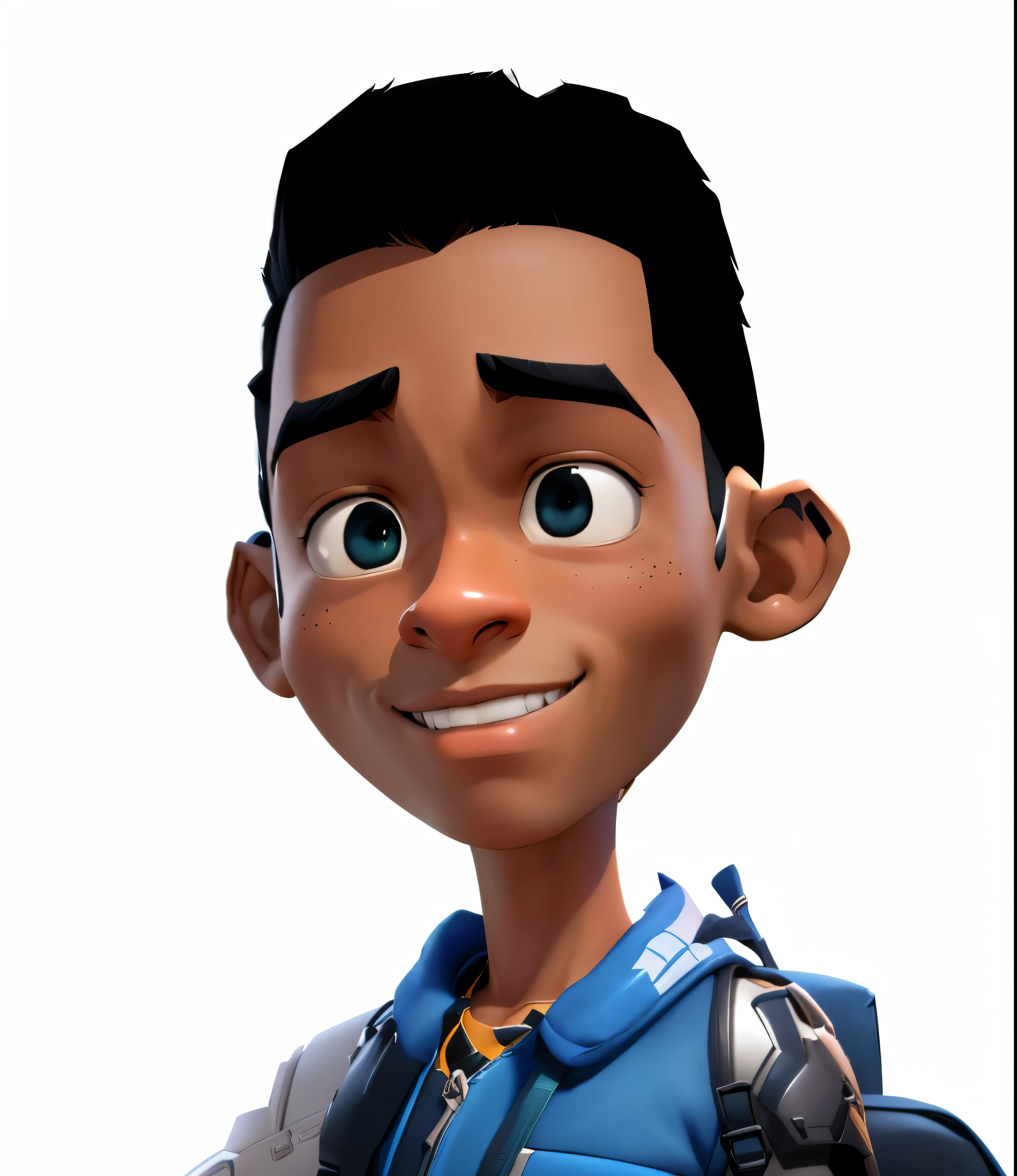 Cartoon boy with backpack and knapsack posing for camera, Maxwell rendering, Animated Characters, Arnold Maya Rendering, Close-up characters, Cartoon Characters, Rosenzulu, Official Character Art, Display Rendering, Bryce 3D Style, Cartoon Rendering Keyshot, Merge characters, full character, Overwatch Baptiste, Stylized characters, Promotional Rendering, Will Smith Disney Infinity, cartoon