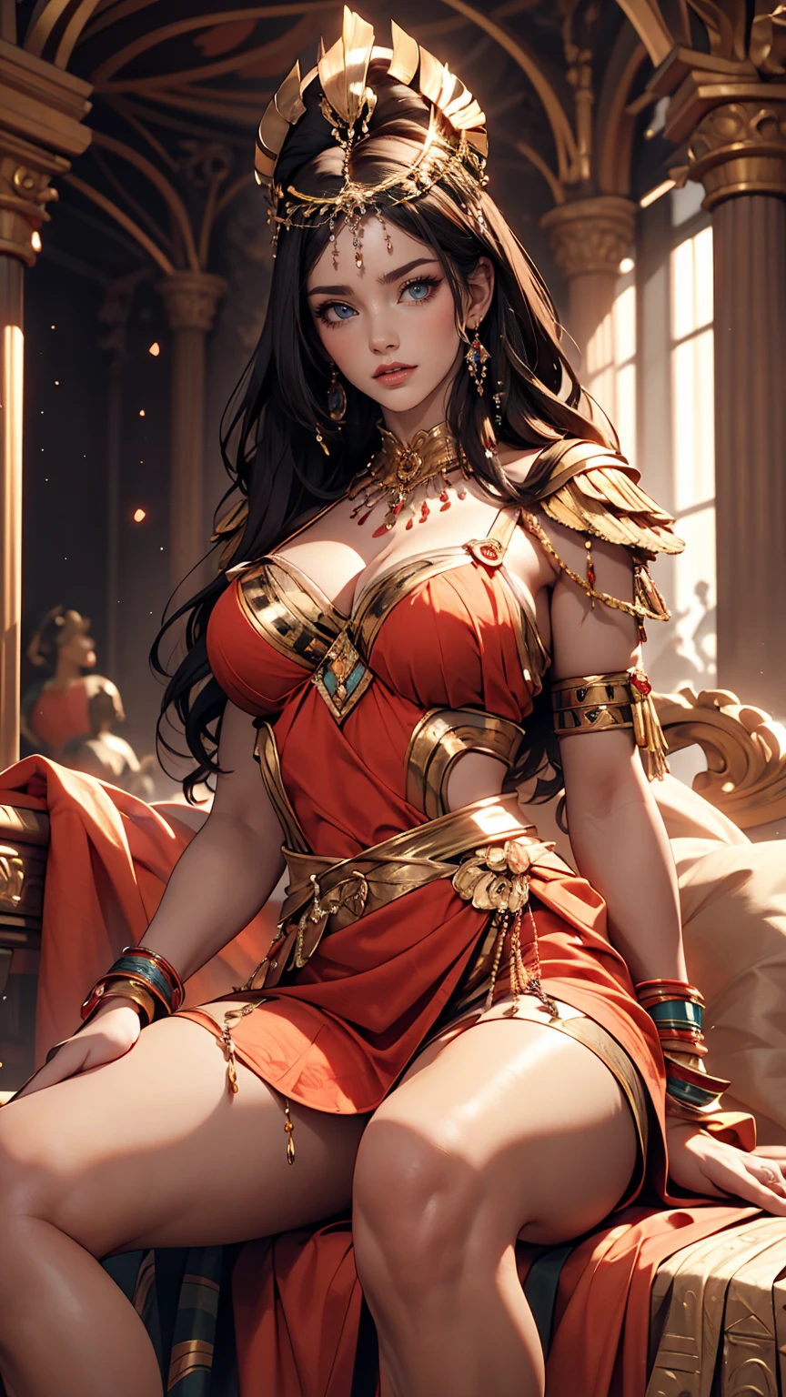 Cleopatra, one of the three most beautiful women in the world、A beautiful woman、Sexy proportions、Bewitching Smile、Beautiful legs、Wearing Ptolemaic costume