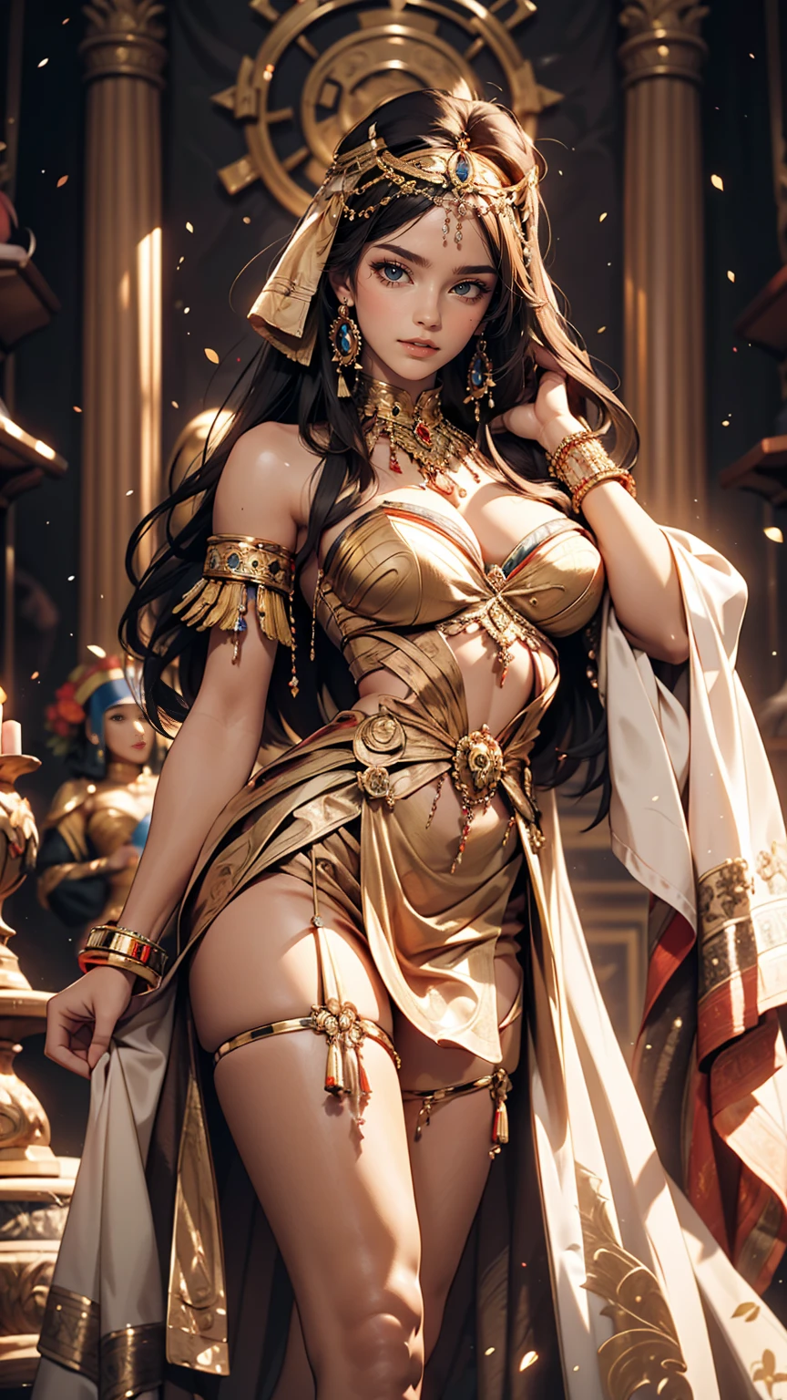 Cleopatra, one of the three most beautiful women in the world、A beautiful woman、Sexy proportions、Bewitching Smile、Beautiful legs、Wearing Ptolemaic costume