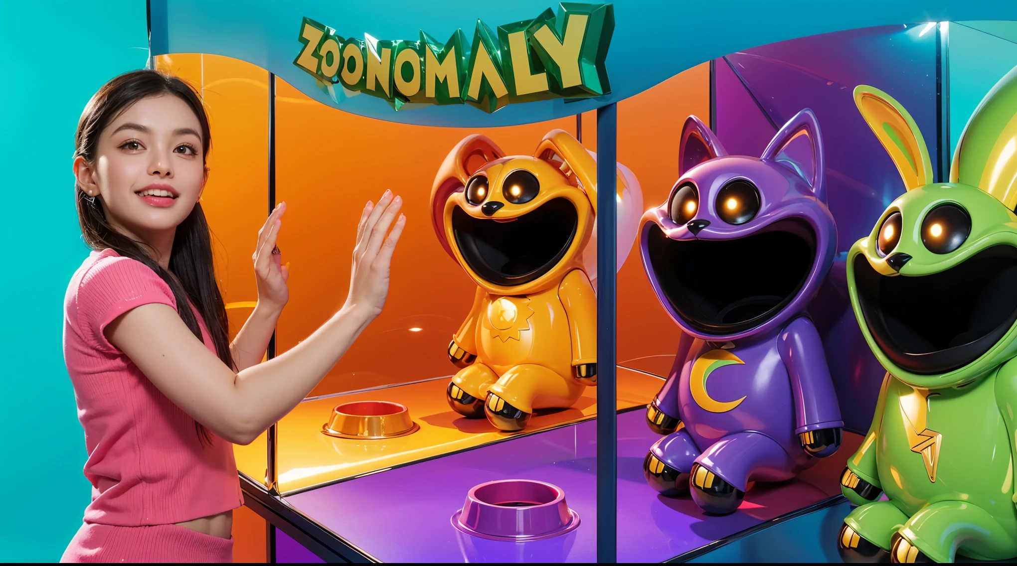 Create an image of colorful individual sections. The object must have transparent walls and be divided into compartments of different colors: red, purple and green. Each section should be clearly visible through transparent walls. The background of the image should be a bright blue color, highlighting the bright and playful design of the terrarium. cartoon key frame rendering, cute 3D rendering, Shiny metallic,Create ultra sharp цветной рендеринг zbrush. perfect cgi, cgi art created only with gradients, smooth silhouette, Create ultra sharp skin, high intensity refraction, (plastic material), most beautiful vfx, blue background, plastic refractions, glossy texture, smooth 3d model, multiple light sources, rim light, sharp post effects render, (glossy plastic texture with multiple big light probe refractions), perfect cgi, cgi art created only with gradients, smooth silhouette, high intensity refraction, (plastic material), most beautiful vfx, blue background, plastic refractions Create ultra sharp