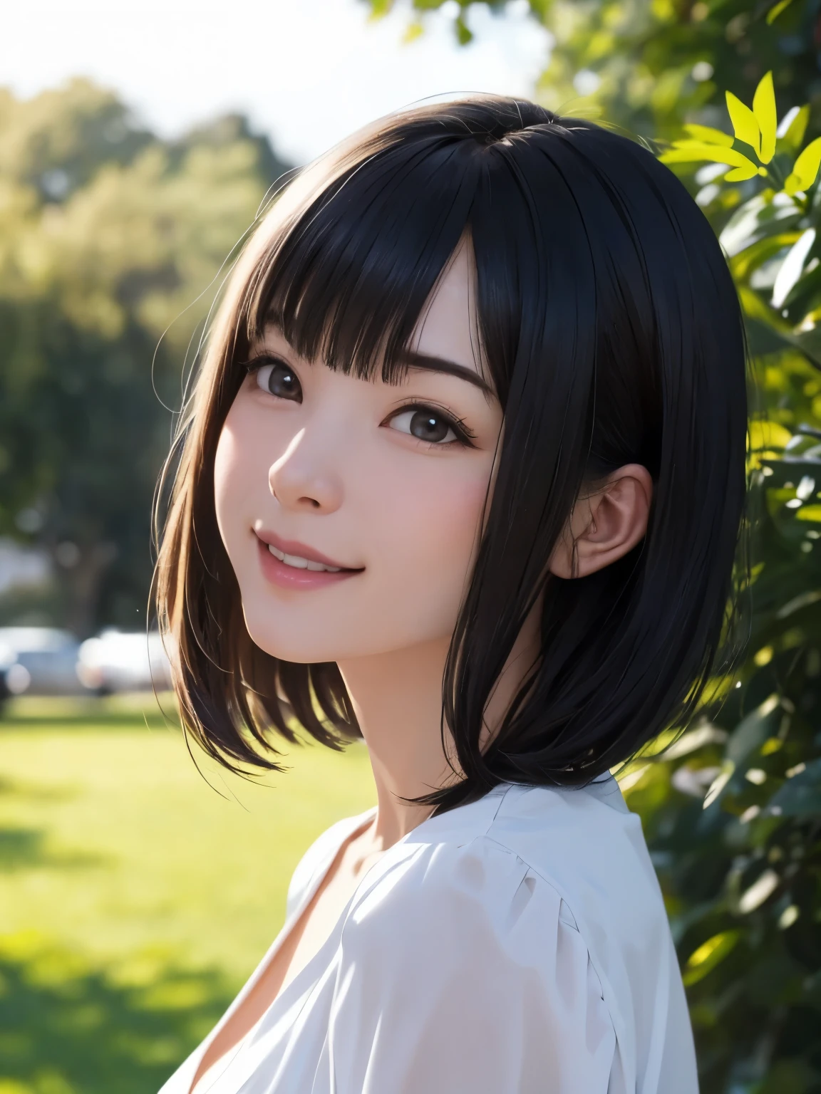 1 girl、highest quality、Realistic、alone、Written boundary depth、Natural soft light、Daytime、charm、Beautiful Face、Cleanliness、Pure Face、White skin、cute、short hair、prohibit、Beach、Light of the sun、Nedium Breast Body Esbian、((セーターを着たBeautiful Faceの黄金比 対称性のあるBeautiful Face))、Long neck、Listen carefully、prohibitのあるきれいな短いボブヘア、Laugh with your mouth closed、Perfect hands指、Perfect hands、Perfect body、Perfect Face、Shine a light into your eyes、Perfect Anatomy:1.4、とてもcuteスーパーモデル:1.4、{Huge|big|Hugeな|Mega} chest:2, chestの谷間:2、Transparent、Transparency、glosoisture、shine、Cool feeling、Tokimeki、Beautiful blue sky