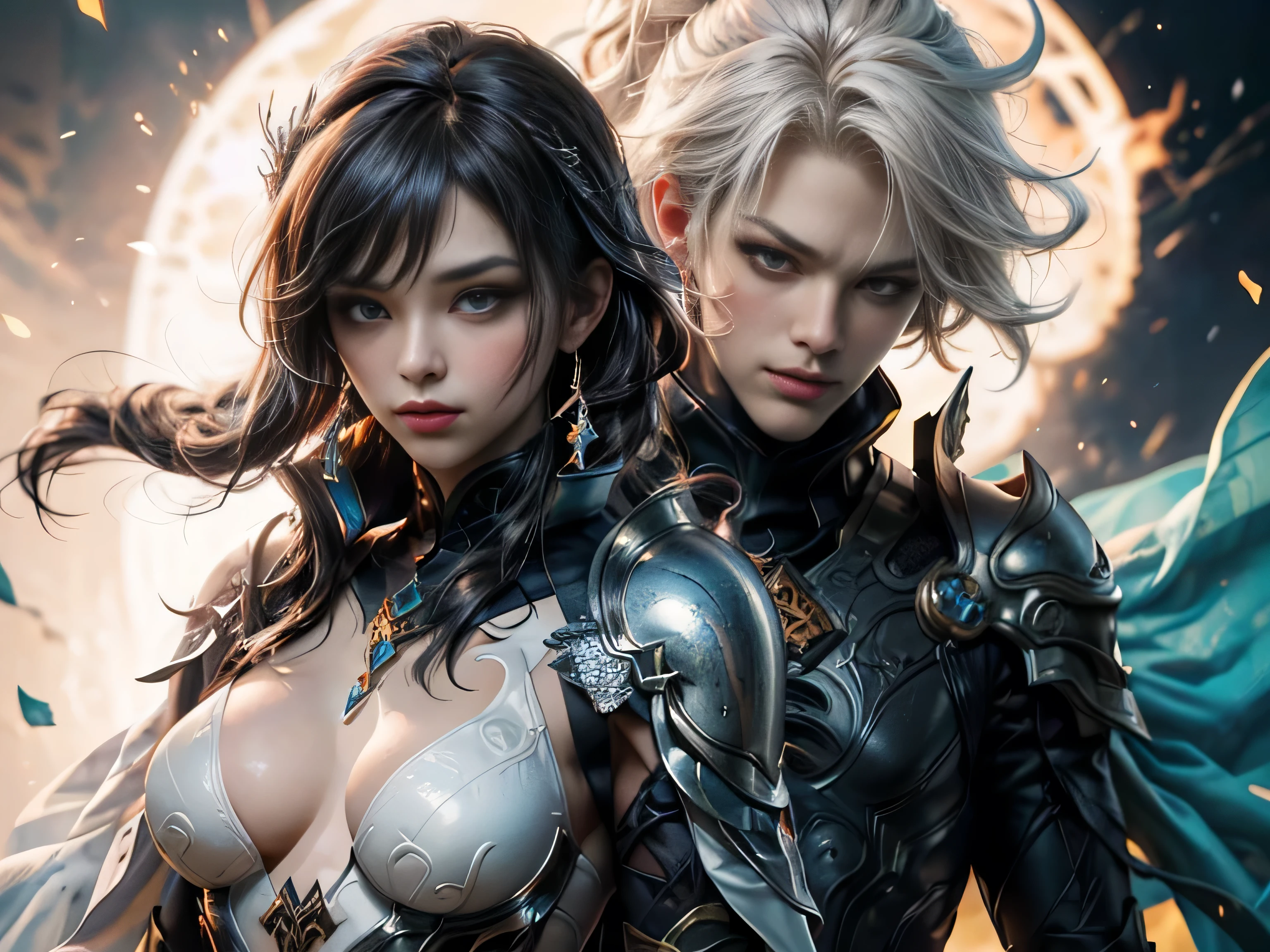 (Best Quality, 8K, Masterpiece, HDR, Soft Lighting, Picture Perfect, Realistic, Vivid), Image of a man and woman playing Go in a mountain landscape, background of a mountain landscape with a waterfall, [(handsome man, he has a beautiful blue eye color and a kind smile, black hair, he has a  torso with a perfect body), (Beautiful fox girl with green eyes, red hair, innocent expression)], (Ultra high quality fantasy art, majestic fantasy style), masterpiece, Ultra high quality male and female character designs, 8k resolution anime art, realistic anime art, highest quality wallpaper illustration, detailed ultra high quality accurate faces of male and female characters, high quality design and accurate physics (ultra high quality fantasy art, dark fantasy) style ), masterpiece, super high quality characters, anime resolution - 8k, realistic anime art, highest quality wallpaper illustration, ultra high facial detail, quality design and accurate physics), color difference, depth of field, dramatic shadows, ray tracing, high quality and detailed Wallpaper for your computer in 8K resolution. (Accurate simulation of the interaction of light and material)], [Carefully rendered hair [More about beautiful and shiny hair]],(Perfectly detailed hands [Beautiful fingers without breakage [Beautiful nails]],(Perfect  (Perfect proportions)) [[View full-length]],[Perfect color coordination (Accurate simulation of the interaction of light and material)], [Fine art that conveys the meaning of the story]