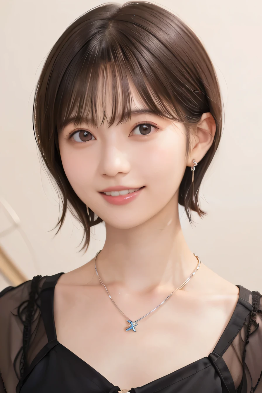 (Tabletop, Highest quality、Very attractive adult beauty、Add strong highlights to the eyes、Look closely at the camera:1.4、A beautiful woman with mature charm、Ideal body type、Perfect Anatomy、Short brunette bob、Shiny Hair、Lip gloss),One Girl, alone, 明るい茶色のShiny Hair, scarf,Realistic, Looking at the audience、Please tilt your head a little, Bright colored crystal light blue eyes, 短いShiny Hair、 chestの中央に穴が開いた白いタートルネックの服,chestの真ん中に丸い穴が開いたセクシーな白いタートルネックのニットセーター、 lips, Lip gloss，prohibit, Upper Body、Big eyes、eyelash、Face is a little red、Embarrassing)、((Italian road system in winter))、((Short hair with bangs、Big eyes、Give students a very strong highlight、{Huge|big|Hugeな|Mega} chest:1.4、very bigger chest、Gazing at the audience、Very beautiful beauty、Listen carefully、Long neck、Laugh a little、Beautiful Teeth、Laughing with your mouth open、Heart-shaped pupils))、28 years old、Very cute supermodel、