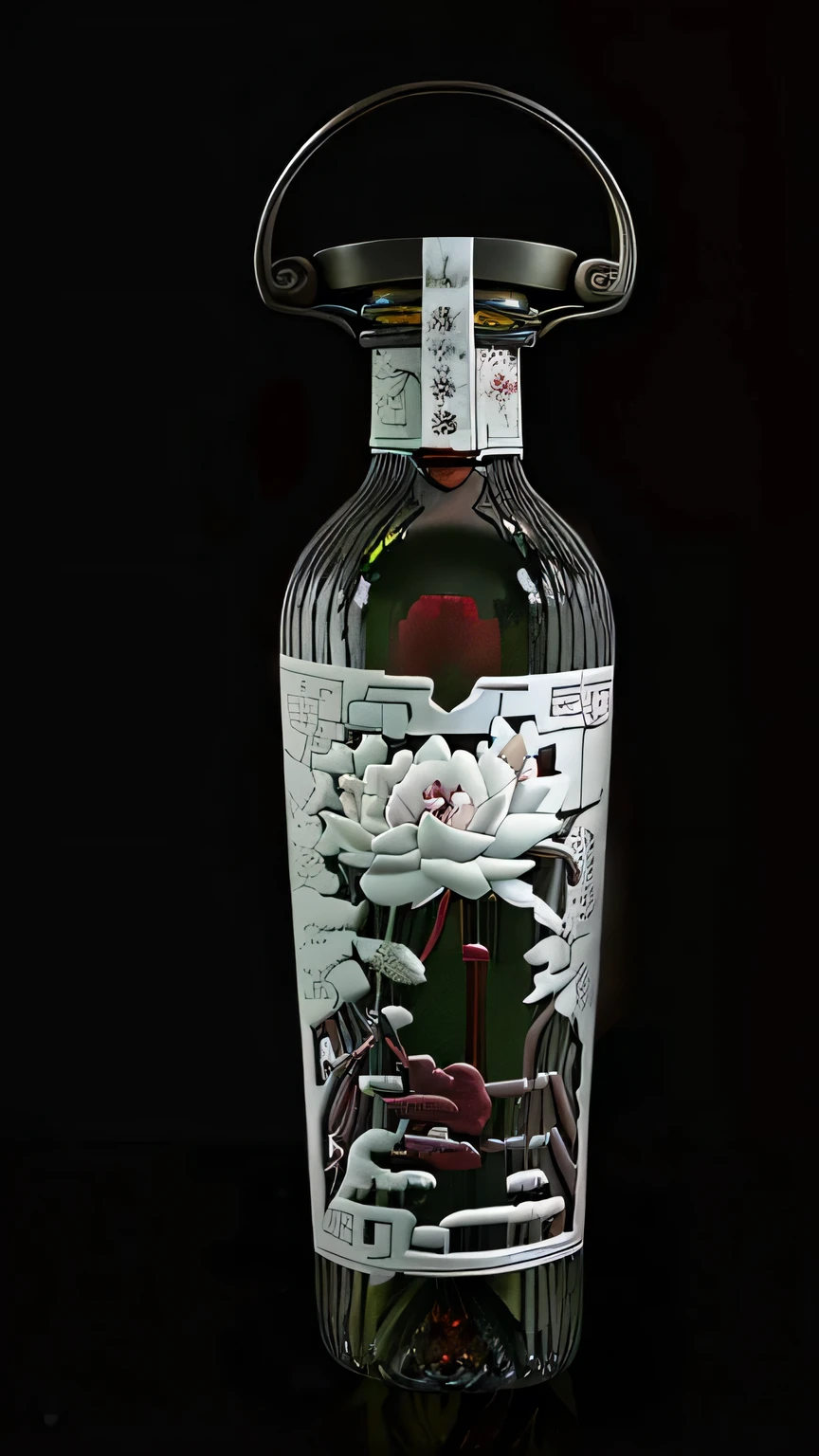 Red wine bottle white color matching highest quality unchanged,antiquity,Chinese style,Light color bright,White background