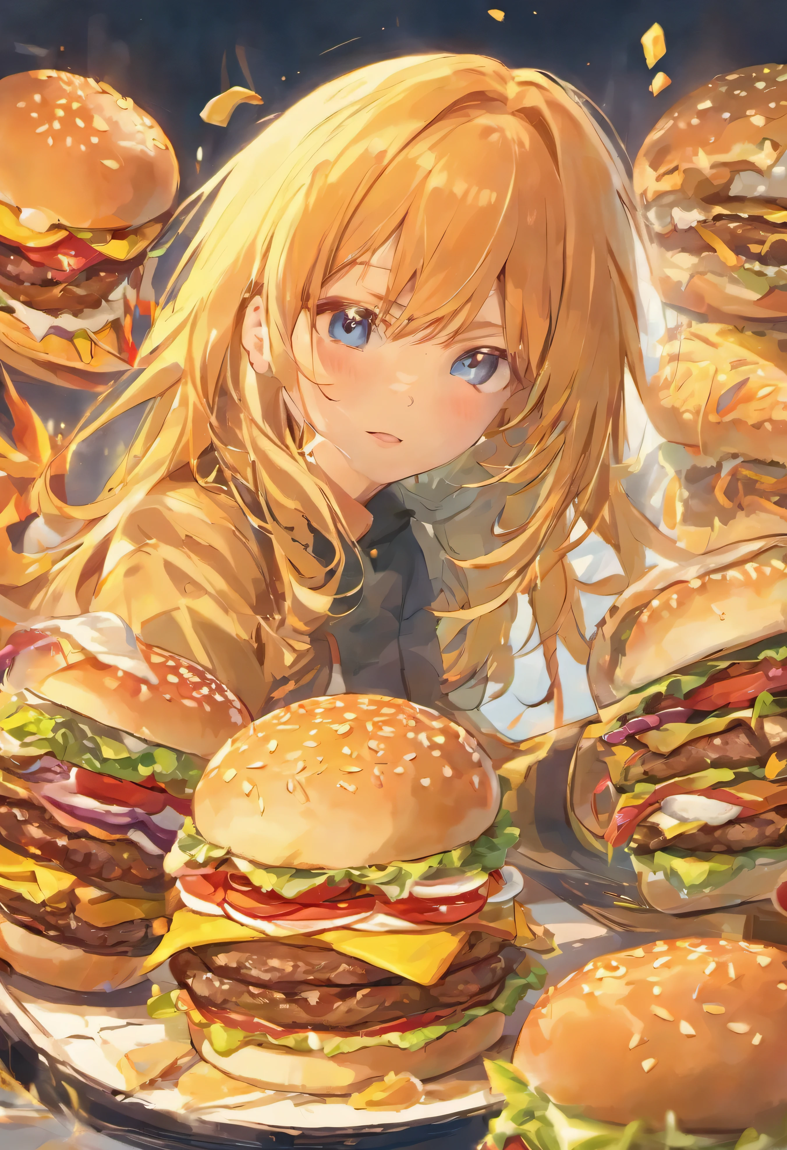 Make a cheeseburguer in a logotip