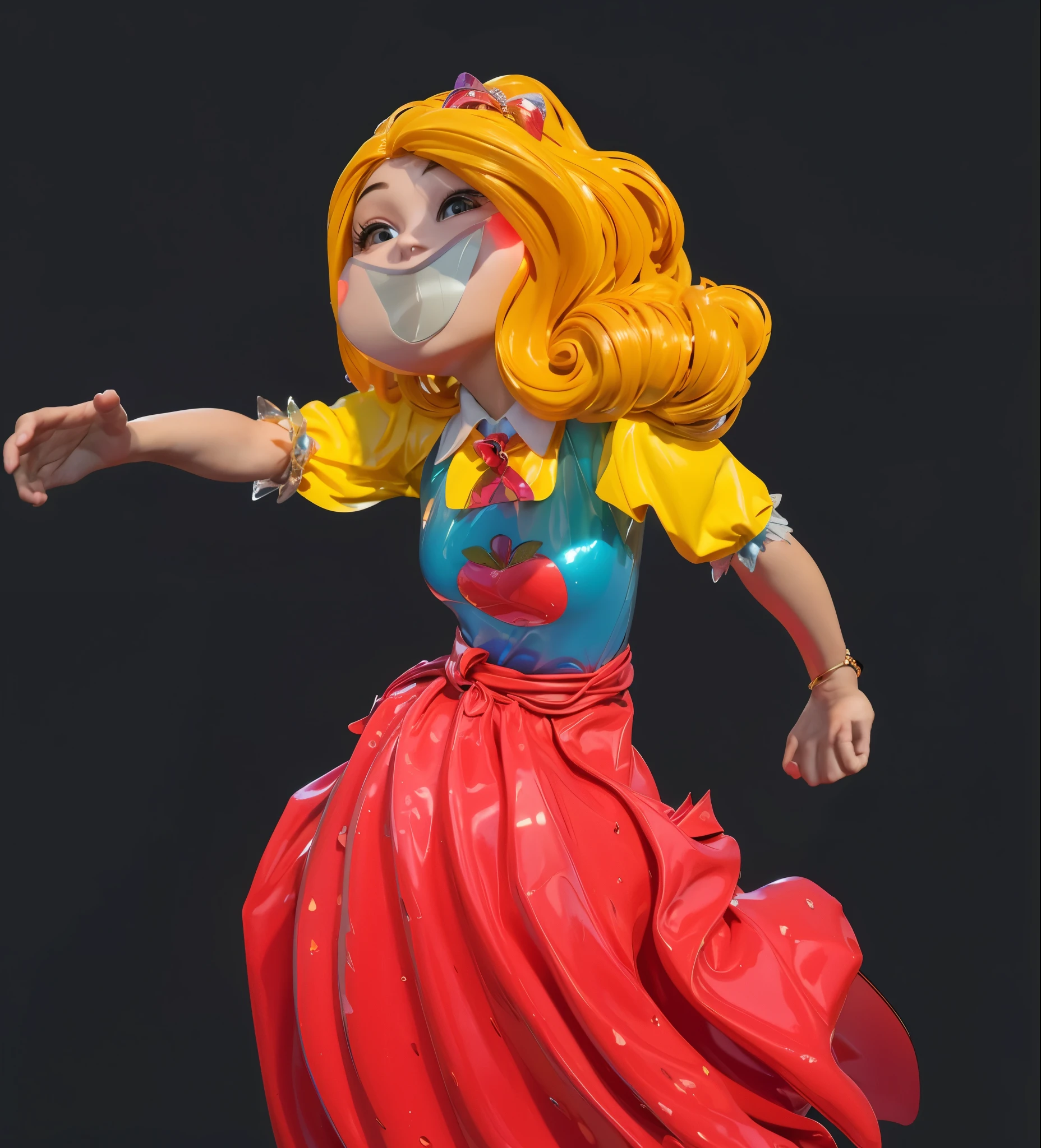 3d style, simplified design, 3d render, glossy texture, smooth 3d model, multiple light sources, rim light, sharp post effects render, (glossy plastic texture with multiple big light probe refractions), perfect cgi, smooth silhouette, high intensity refraction, (super glossy material), most beautiful vfx , blue background, plastic refractions, realistic, 4k, high resolution, rim light, photo shoot, commercial photo, profile shot, 4k, rim light, high resolution, 4k, glossy texture, smooth 3d model, multiple light sources, rim light, sharp post effects render, (glossy metallic texture with multiple big light probe refractions), perfect cgi, cgi art created only with gradients, smooth silhouette, high intensity refraction, (super glossy chrome material), most beautiful vfx, blue background, chrome metal refractions, multiple light sources, rim light, sharp post effects render, perfect cgi, digital art, detailed digital art, reflective, best quality, 4k, masterpiece:1.2, ultra-detailed, realistic, vivid colors, dark and moody lighting, The image of the highest quality, ensuring every detail is showcased perfectly. It in 4k resolution, allowing viewers to immerse themselves in the richness of the colors and intricate details. The realistic rendering. under the spotlight, reflecting, high-resolution image, realistic rendering, dark background, and rim light photorealistic The image features three characters standing in front of three houses. The characters are a red-haired mermaid, a purple cat, and an orange dog. They are each holding a yellow maraca