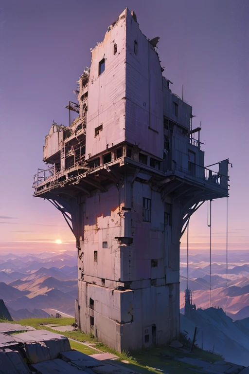 highest quality、Desolate Earth、wreckage、Purple Sky、Surrealism