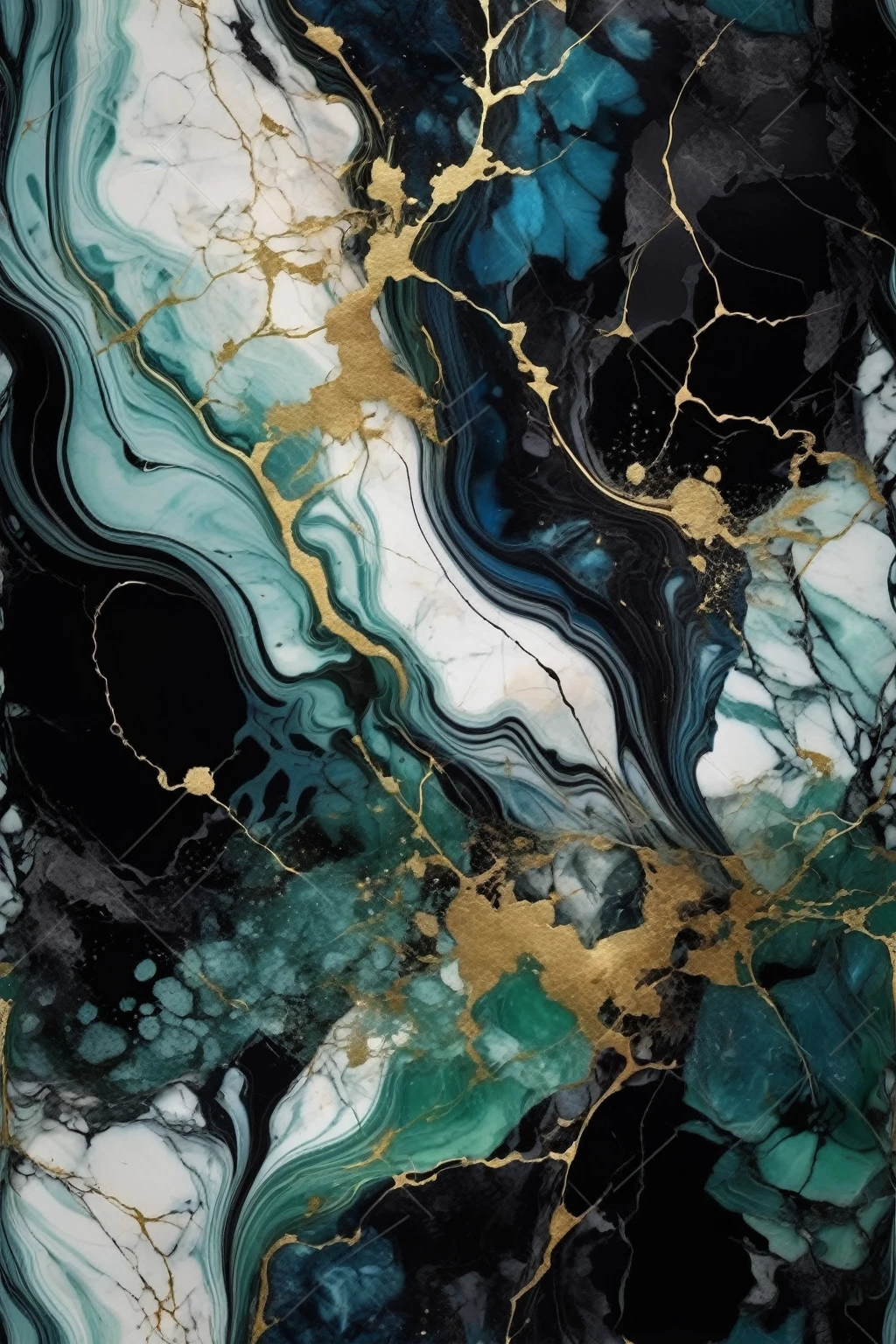 a beautiful abstract marble texture, with colors of black, blue and green, highly detailed, intricate design, marble material, BY Anne Bachelier,