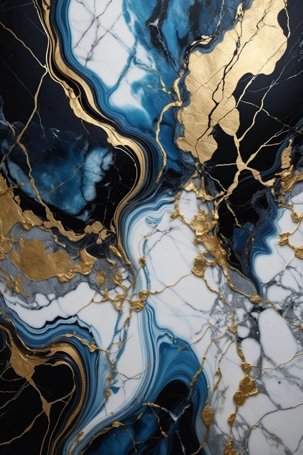 a beautiful photo realistic marble texture, with colors of black, blue and gold, highly detailed, intricate design, marble material, gold material, BY Anne Bachelier,