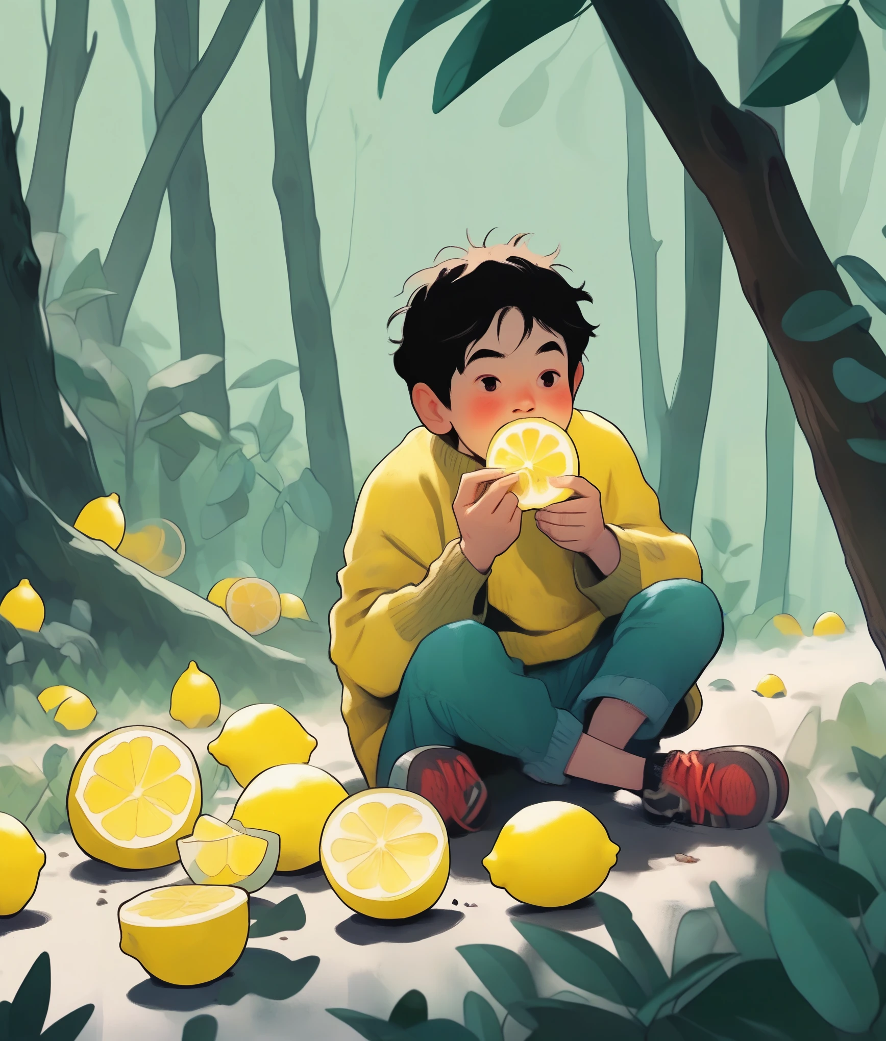 Boy eating lemon, Outdoor Park Rating_8_up