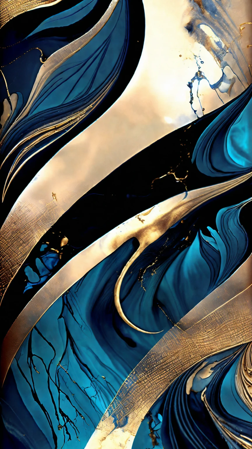 a beautiful abstract marble texture, with colors of black, blue and gold, highly detailed, intricate design, marble material, gold material, BY Anne Bachelier,