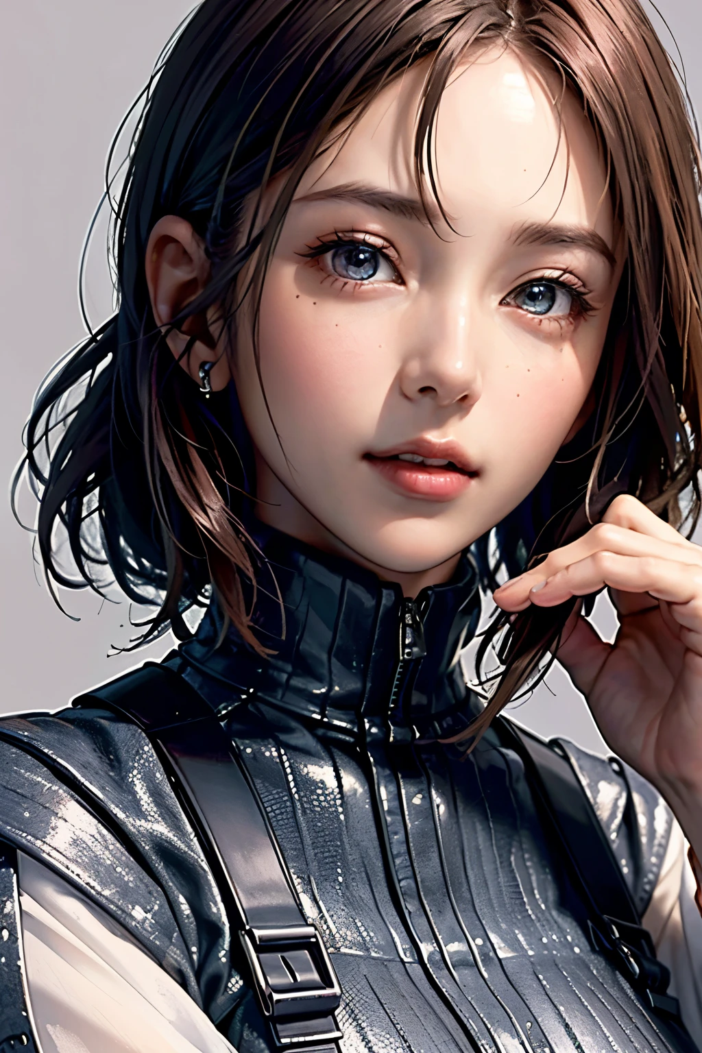 (masterpiece、highest quality、highest quality、Official Art、beautifulbeautiful:1.2)、(1 girl)、Extremely detailed、colorful、Most detailed、Official Art、unity 8k wallpaper、Very detailed、beautiful、highest quality、Short Bob, (Close-up shot:1.6)